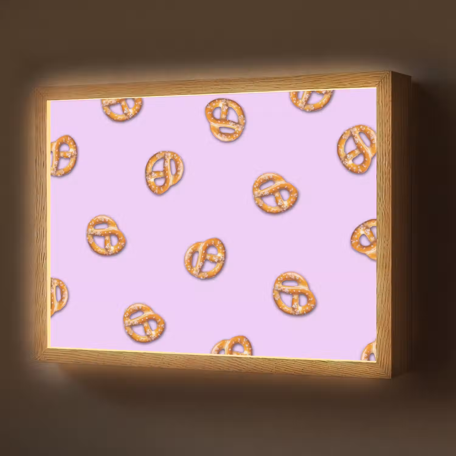 Pretzels - Eten - Paars Light Box met batterij (Wandlamp) middel -z3d_website
