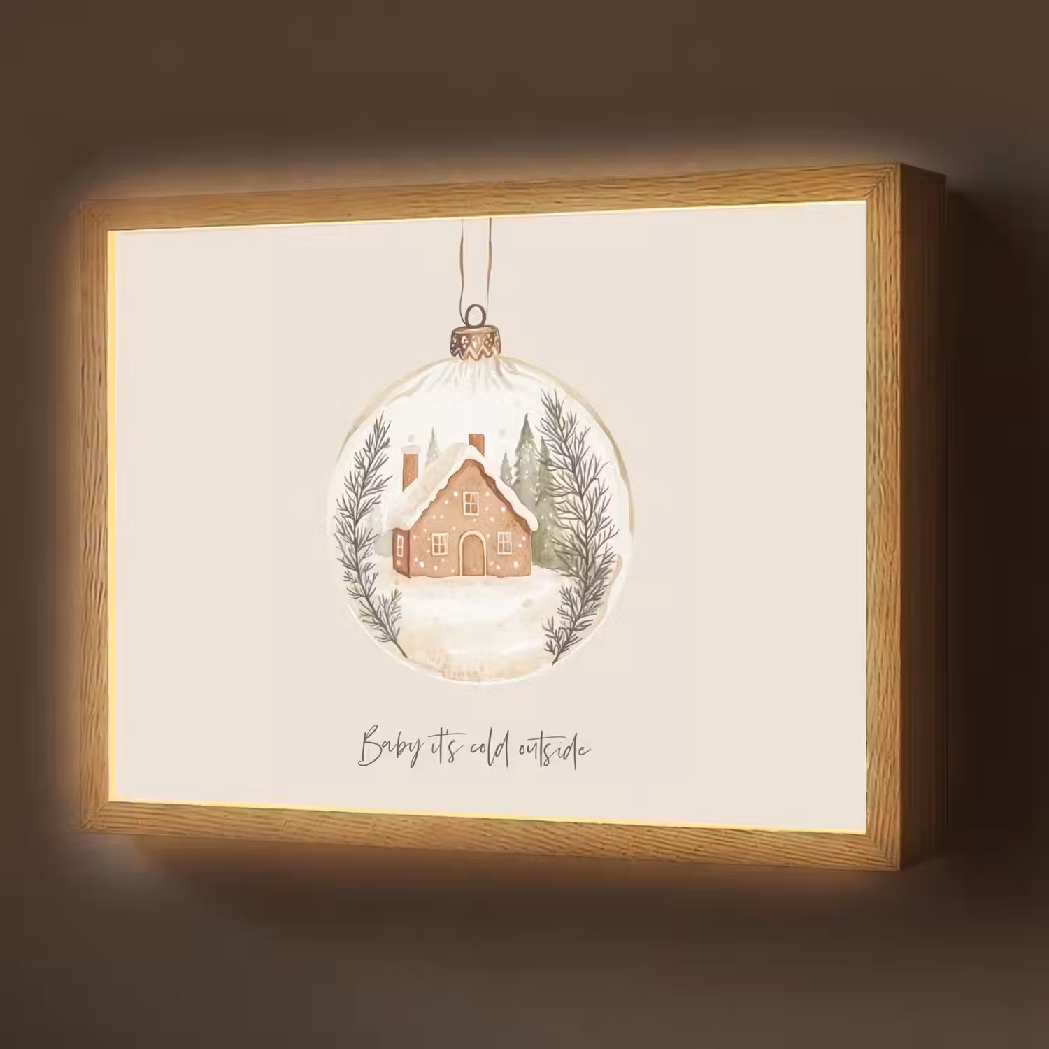 Quote - Winter - Kerst - Beige - Kerstbal Light Box met batterij (Wandlamp) middel -z3d_website