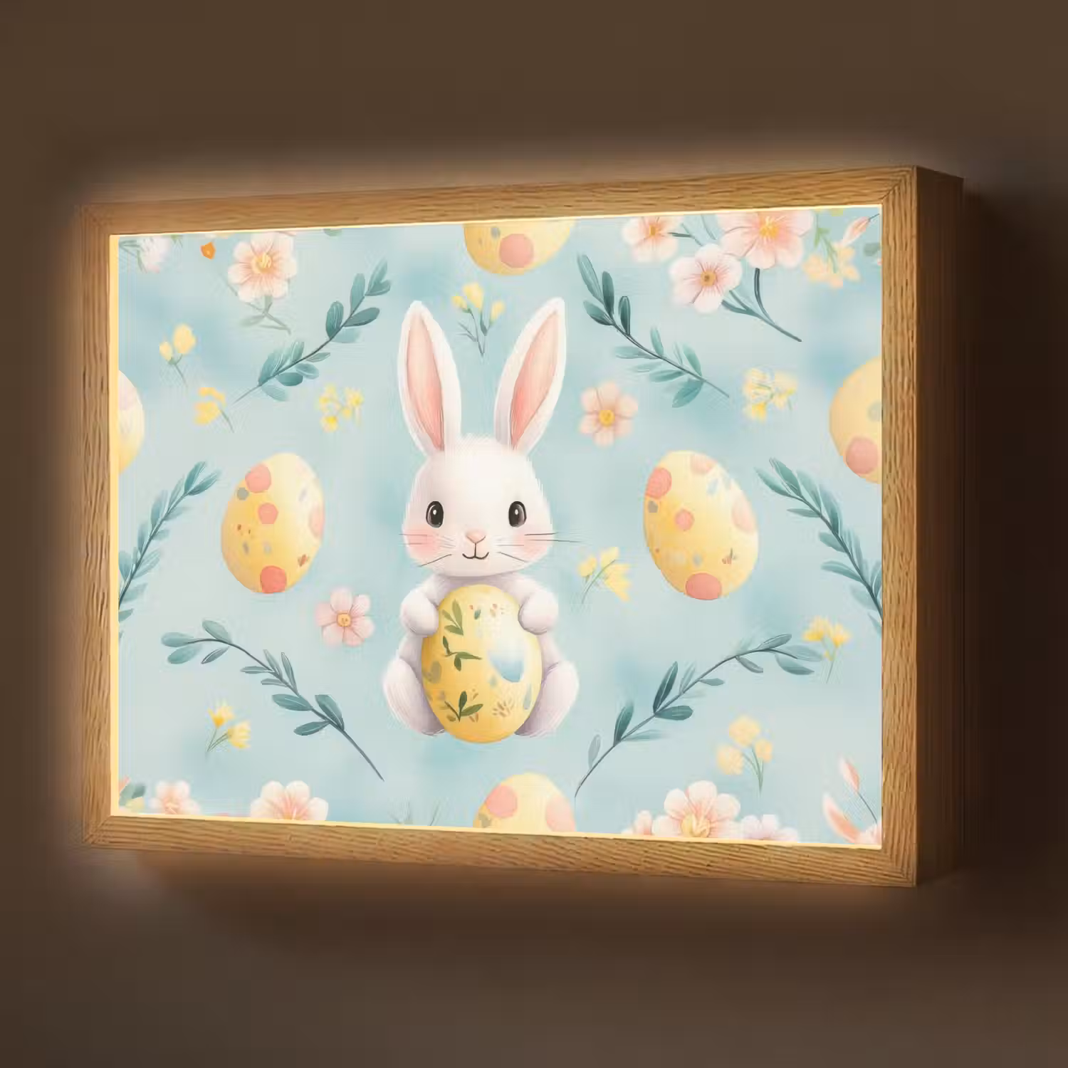 Konijn - Eieren - Takjes Light Box met batterij (Wandlamp) middel -z3d_website
