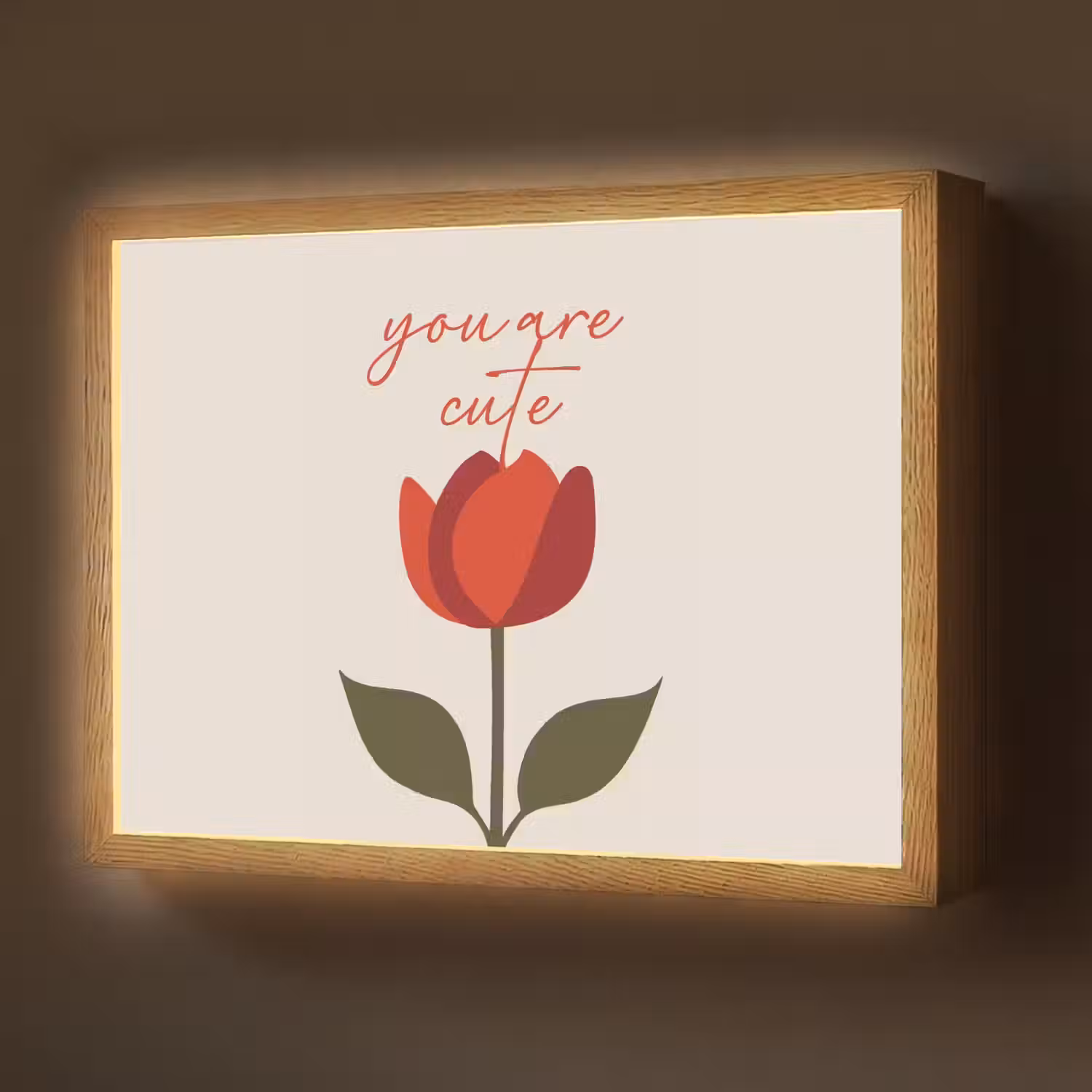 Roos - Rood - Bloem - Valentijn Light Box met batterij (Wandlamp) middel -z3d_website