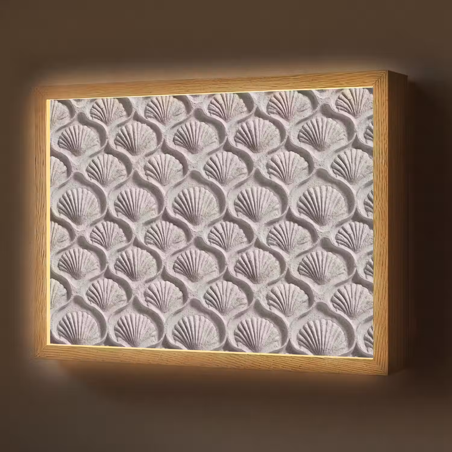 Zand - Schelpenvorm - Grijs Light Box met batterij (Wandlamp) middel 907 -z3d_website
