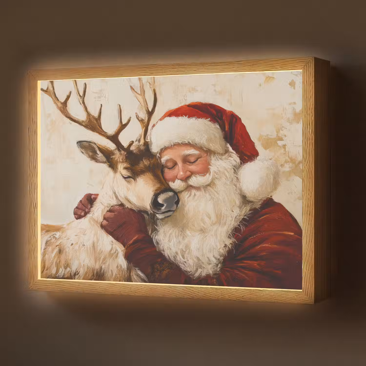 Kerstman - Rendier - Kerst - Christmas Light Box met batterij (Wandlamp) middel -z3d_website