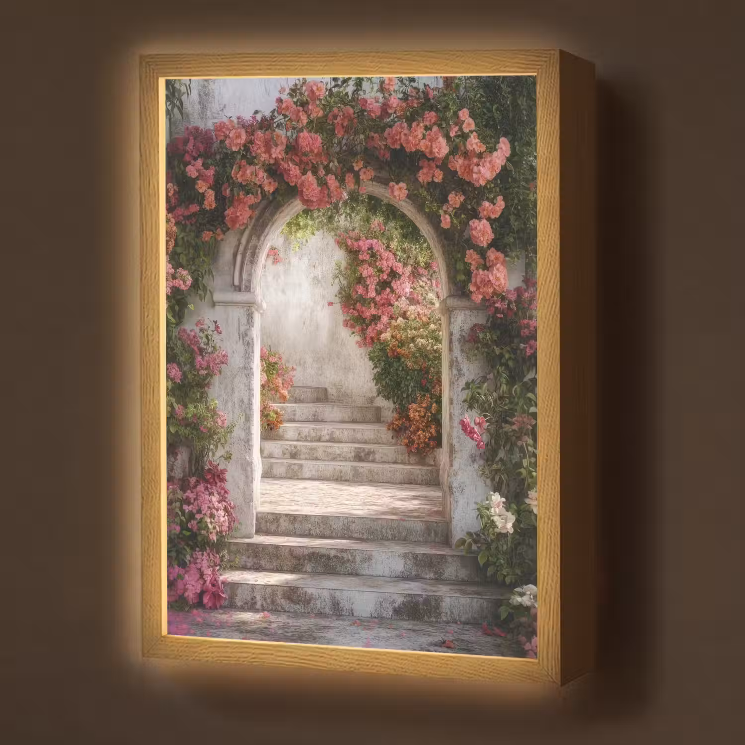 Doorkijk - Rozen - Vintage - Poort Light Box met batterij (Wandlamp) middel -z3d_website