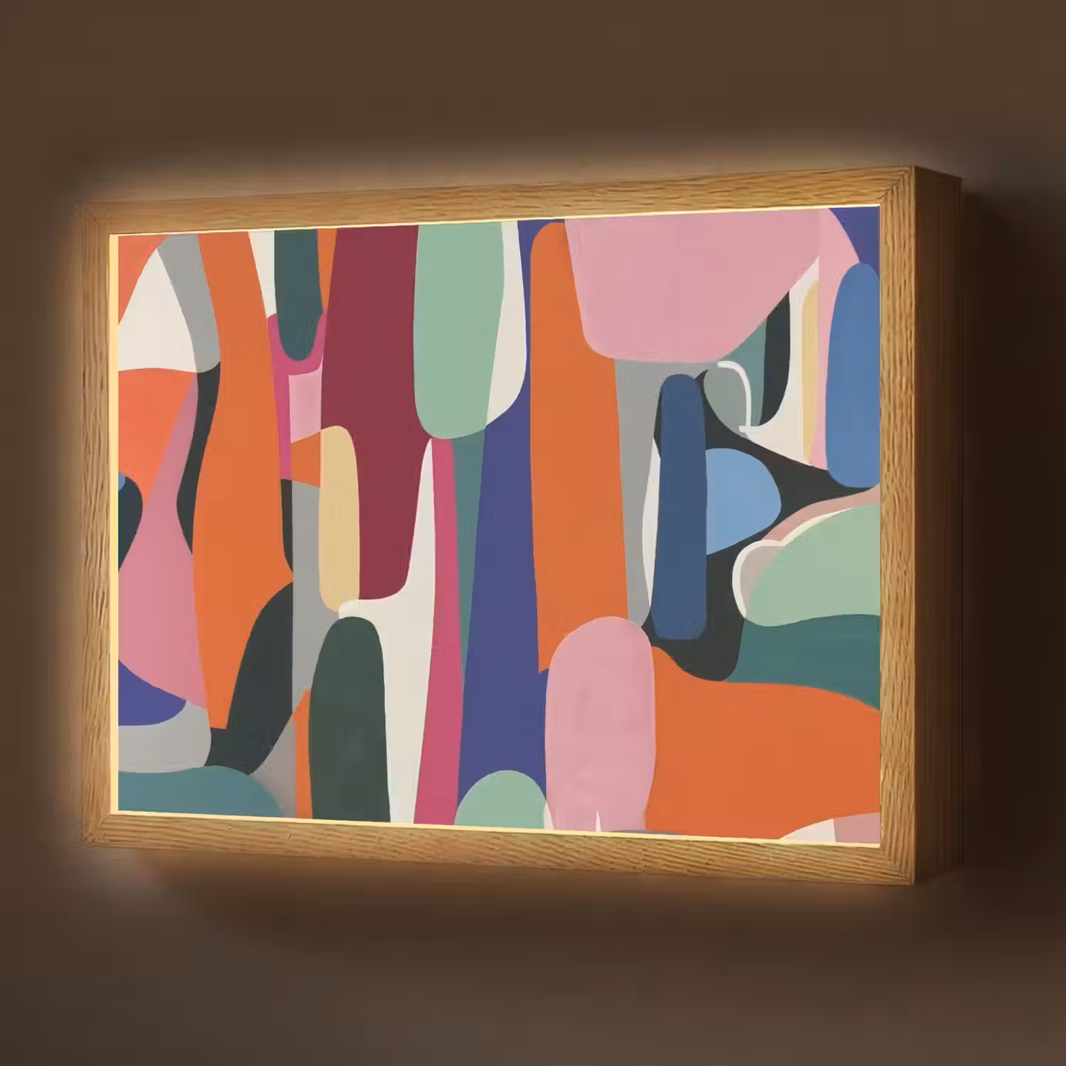 Vormen - Ritmisch - Kleuren - Abstract Light Box met batterij (Wandlamp) middel -z3d_website