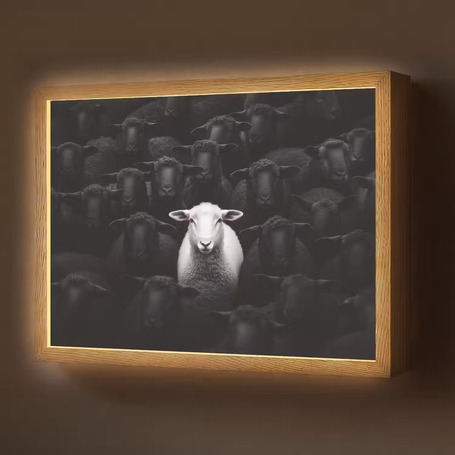 Schapen - Wit - Duisternis Light Box met batterij (Wandlamp) middel -z3d_website