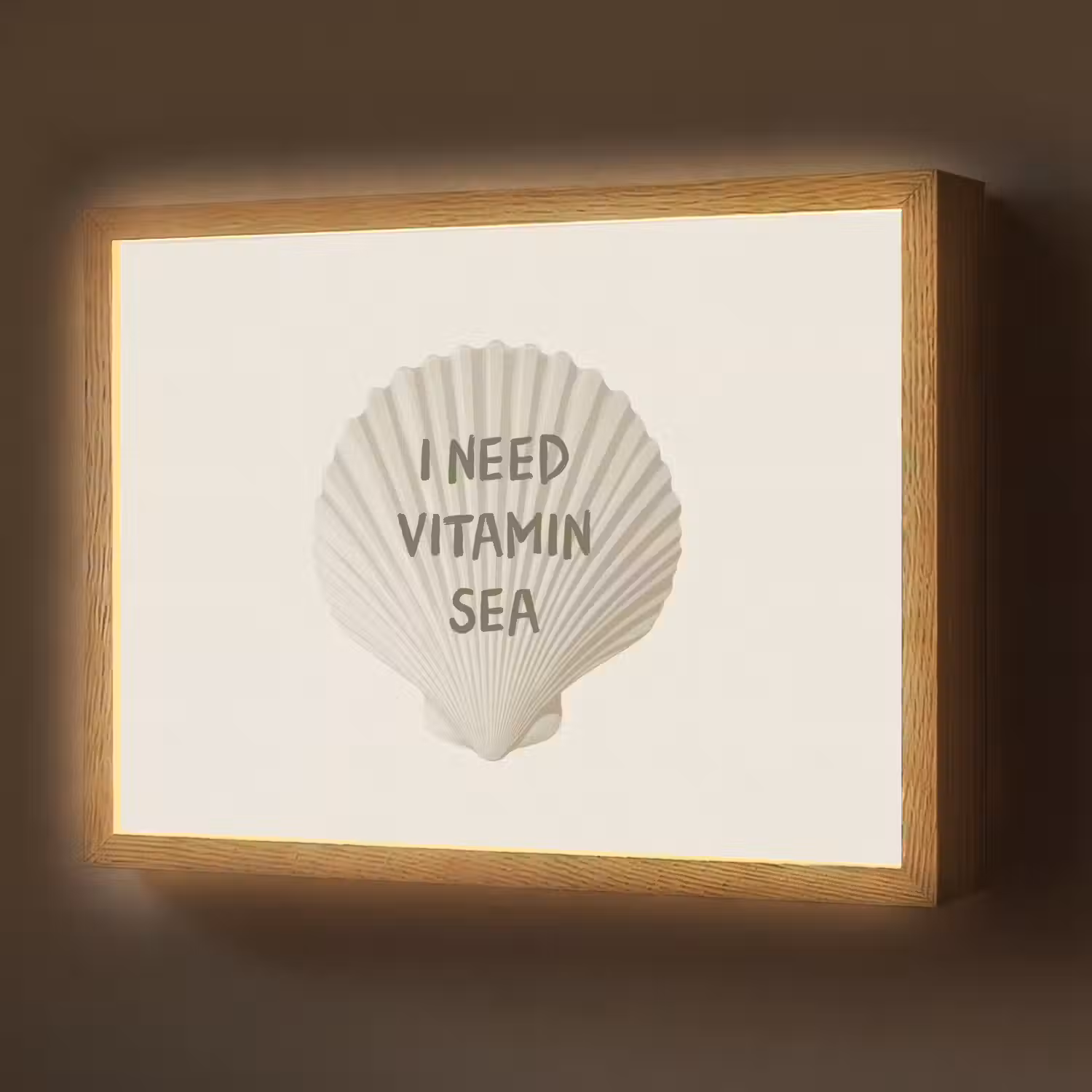 Schelp - Quote - Groen Light Box met batterij (Wandlamp) middel -z3d_website