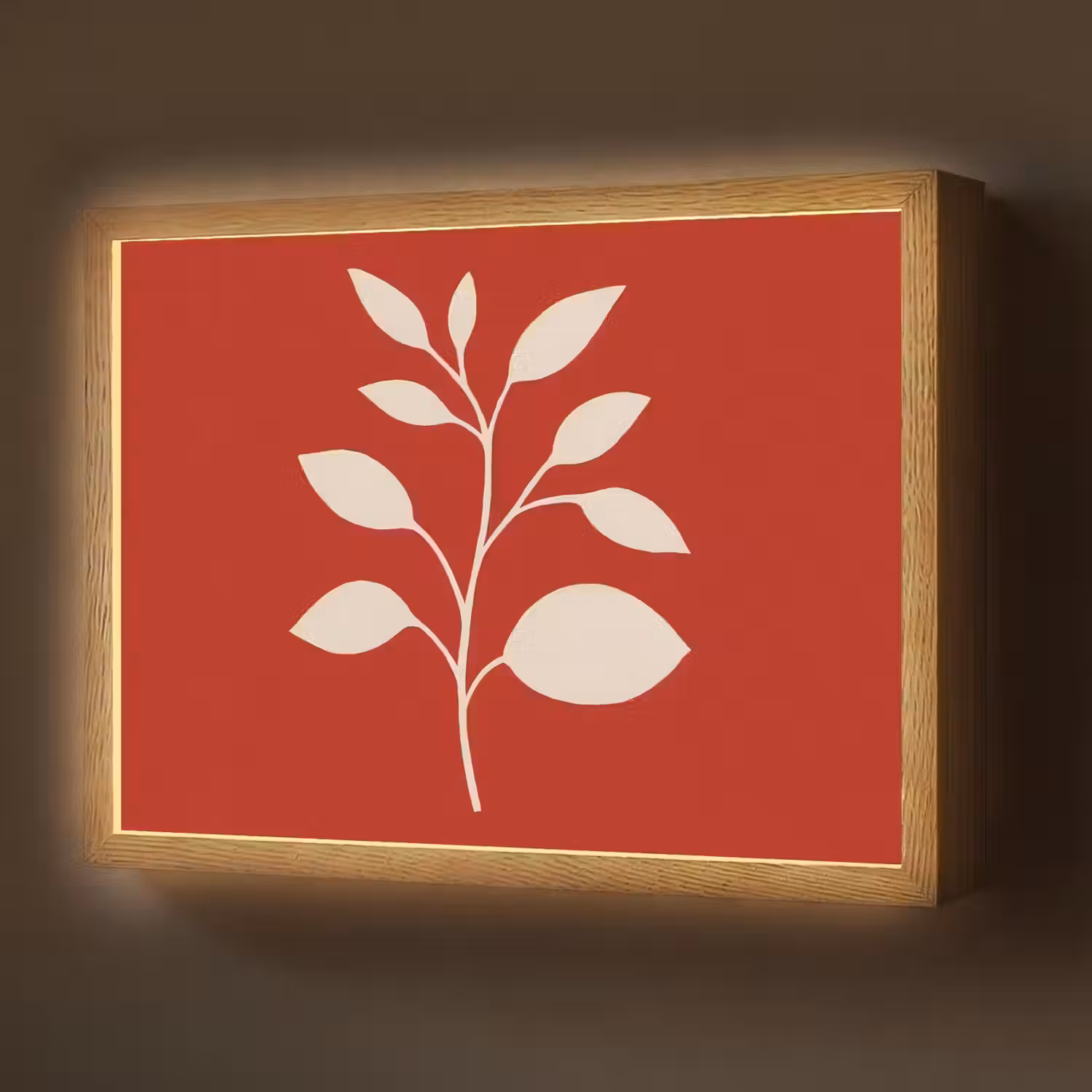 Silhouet - Bladeren - Tak Light Box met batterij (Wandlamp) middel -z3d_website