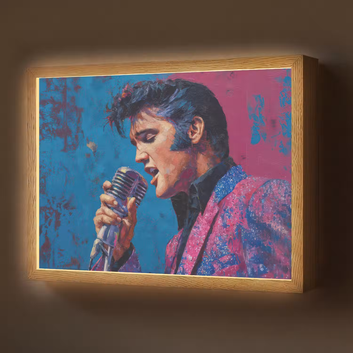 Zingende man - Glitterjas - Microfoon Light Box met batterij (Wandlamp) middel -z3d_website