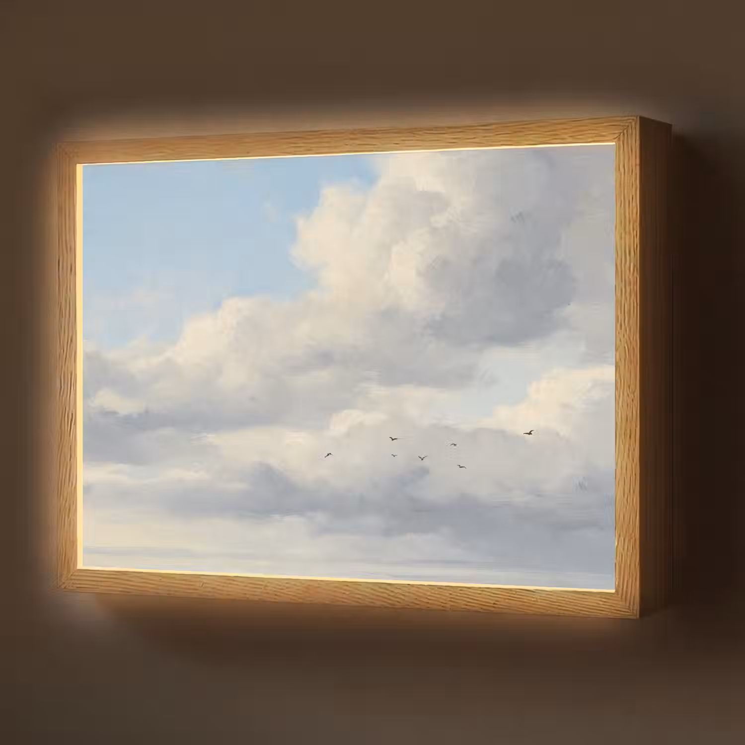 Lucht - Wolken - Natuur - Klassiek - Blauw Light Box met batterij (Wandlamp) middel -z3d_website