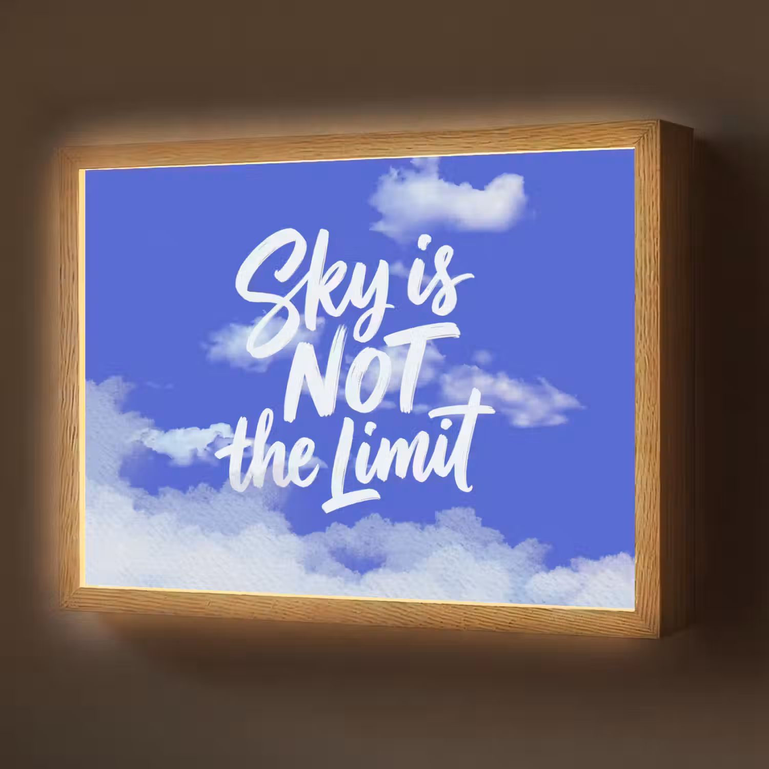 Sky is not the limit - Blauwe lucht - Wolken Light Box met batterij (Wandlamp) middel -z3d_website