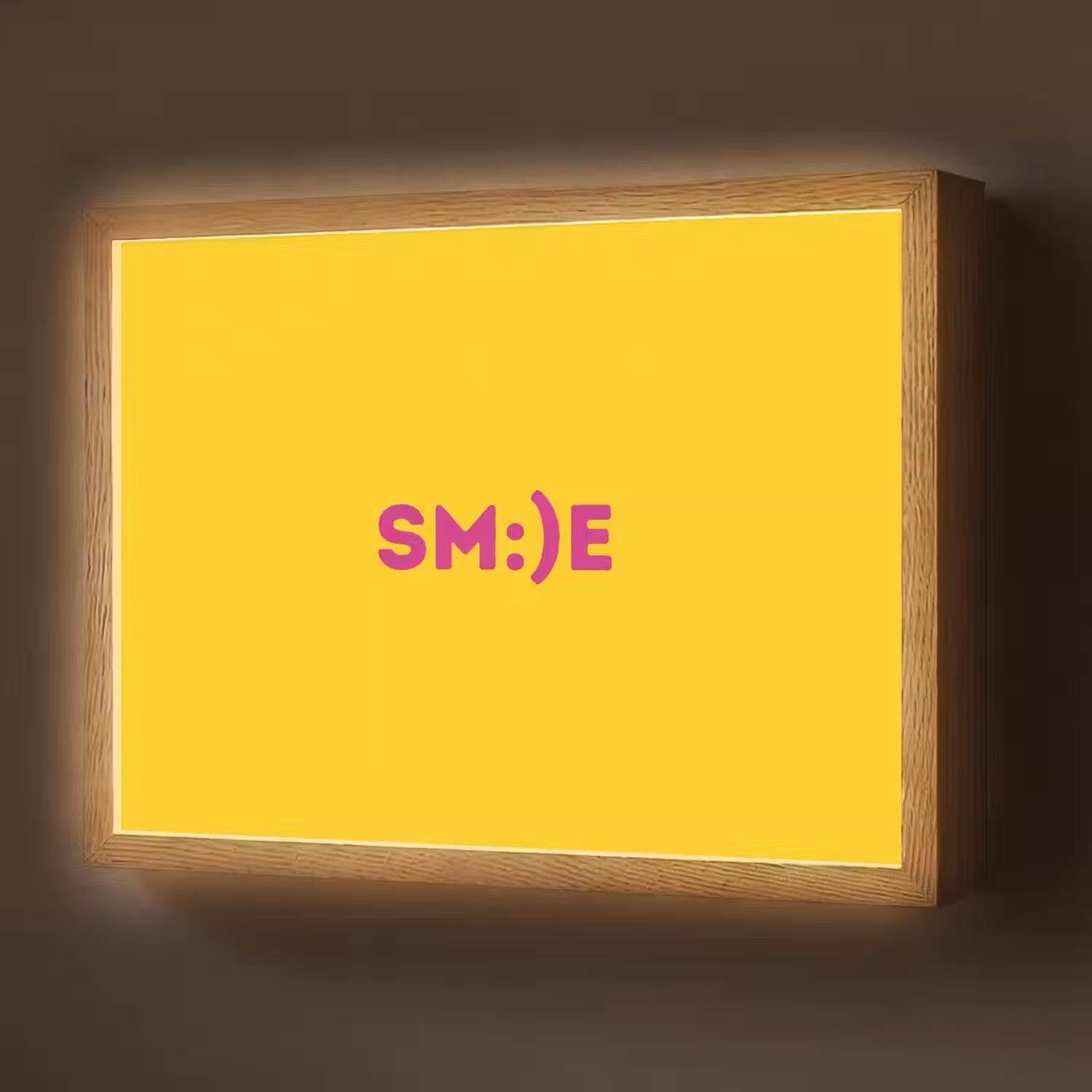 Smile - Roze - Geel Light Box met batterij (Wandlamp) middel -z3d_website