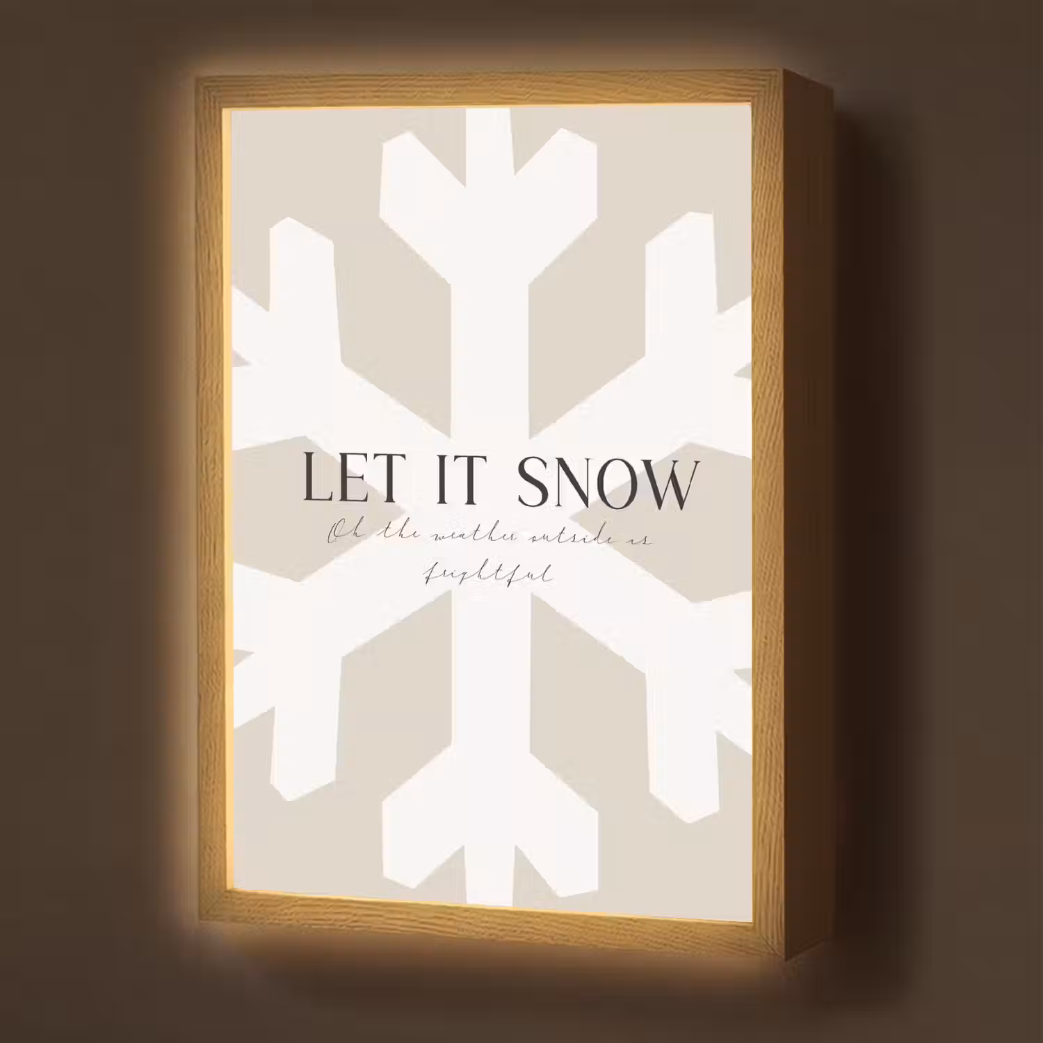 Sneeuw - Japandi - Winter - Decoratie Light Box met batterij (Wandlamp) middel -z3d_website