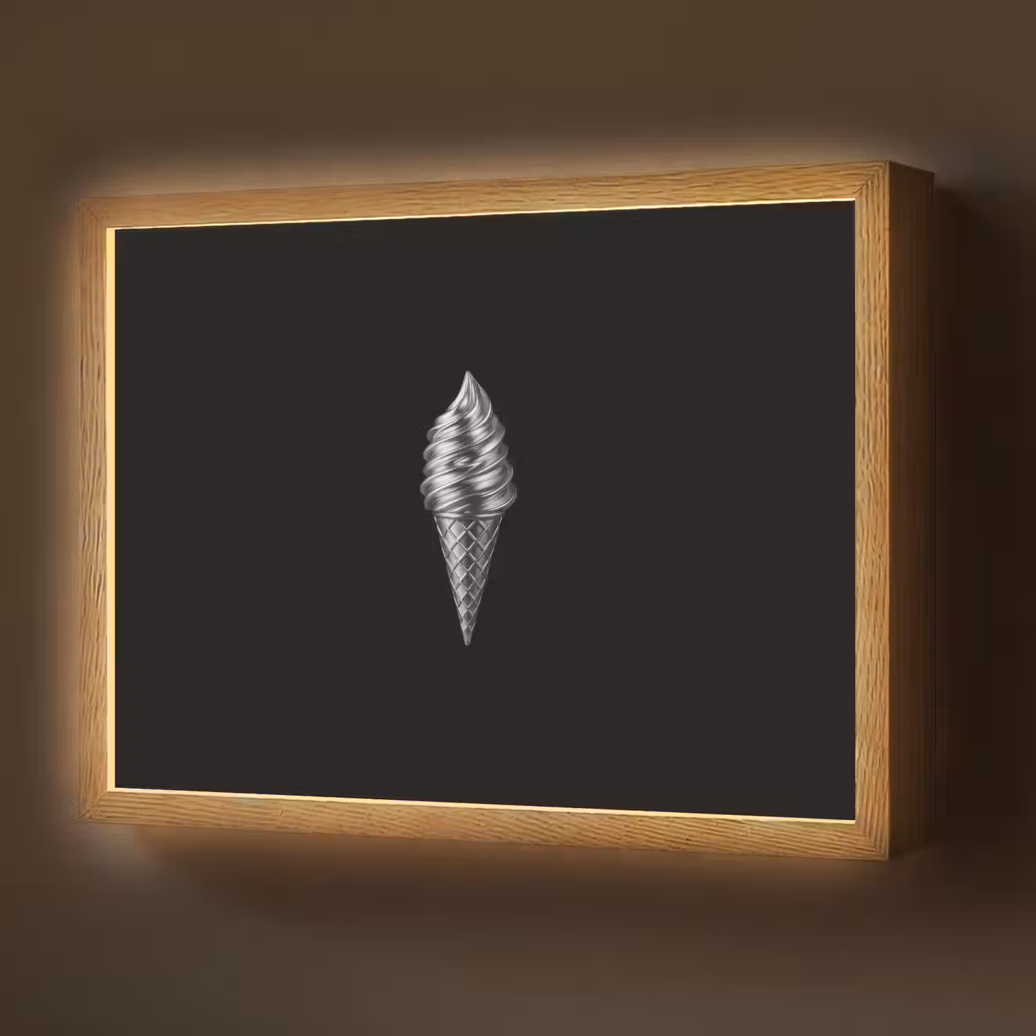 Softijs - Realistisch - Futuristisch Light Box met batterij (Wandlamp) middel -z3d_website