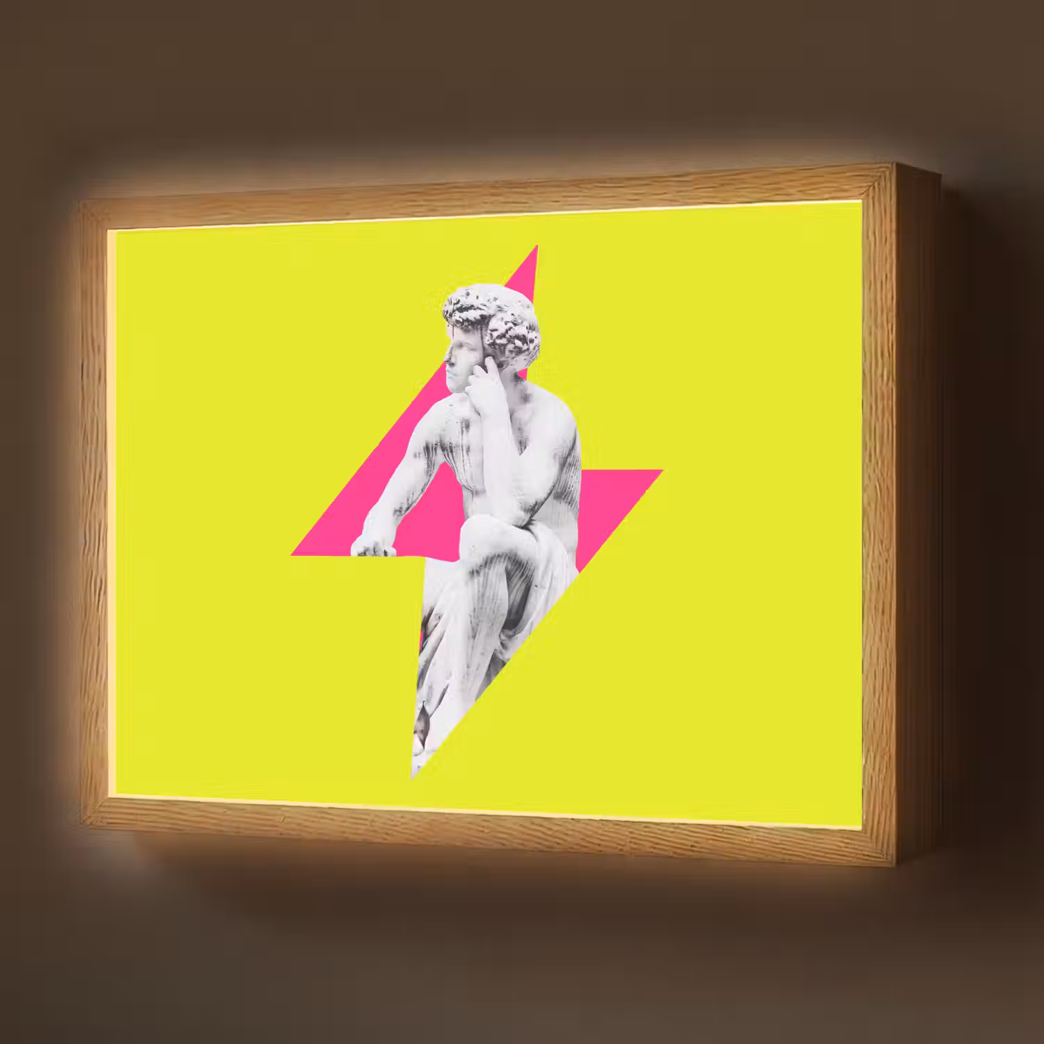Beeld - Man - Bliksemschicht - Geel Light Box met batterij (Wandlamp) middel -z3d_website