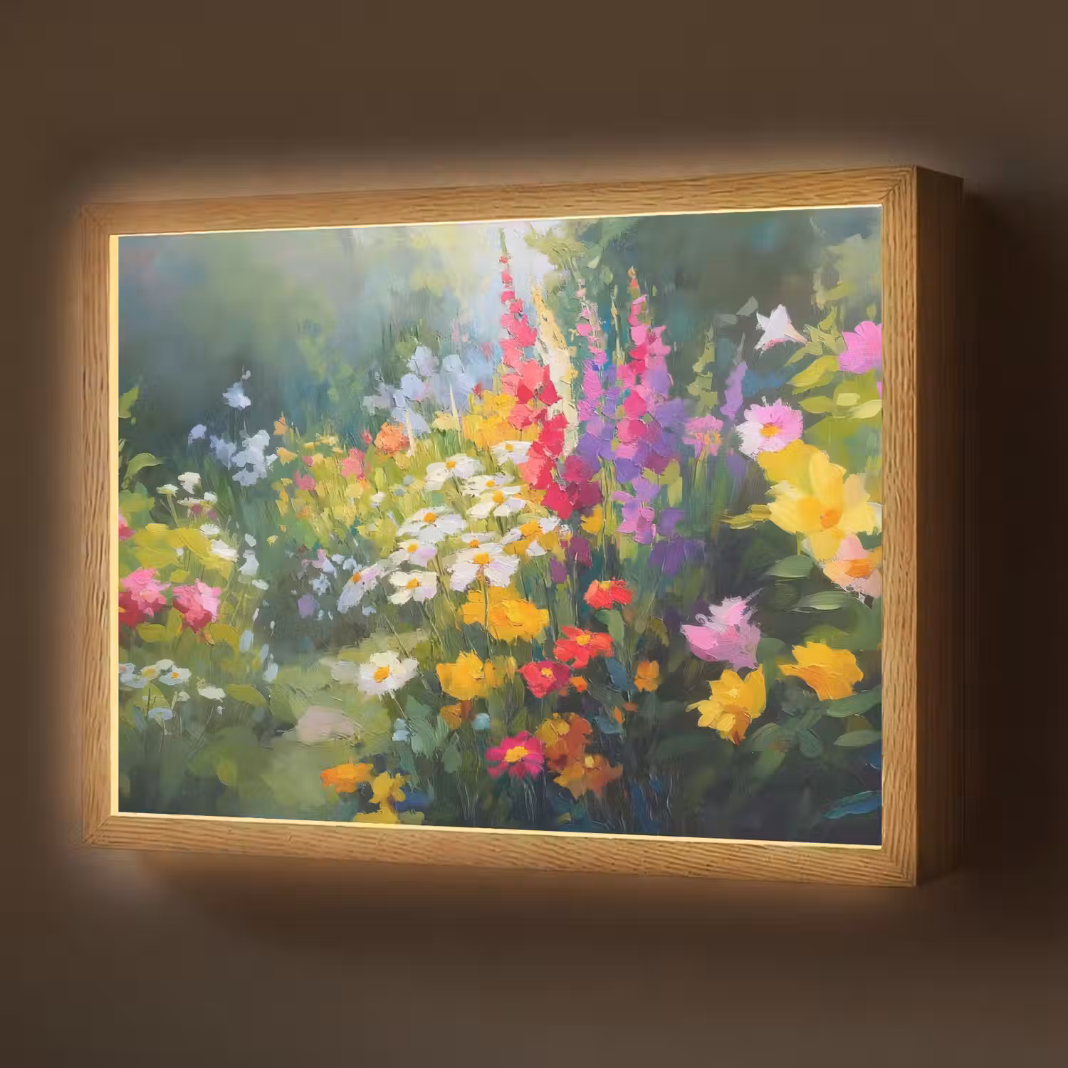 Zomertuin - Sfeervol - Bloemen Light Box met batterij (Wandlamp) middel -z3d_website