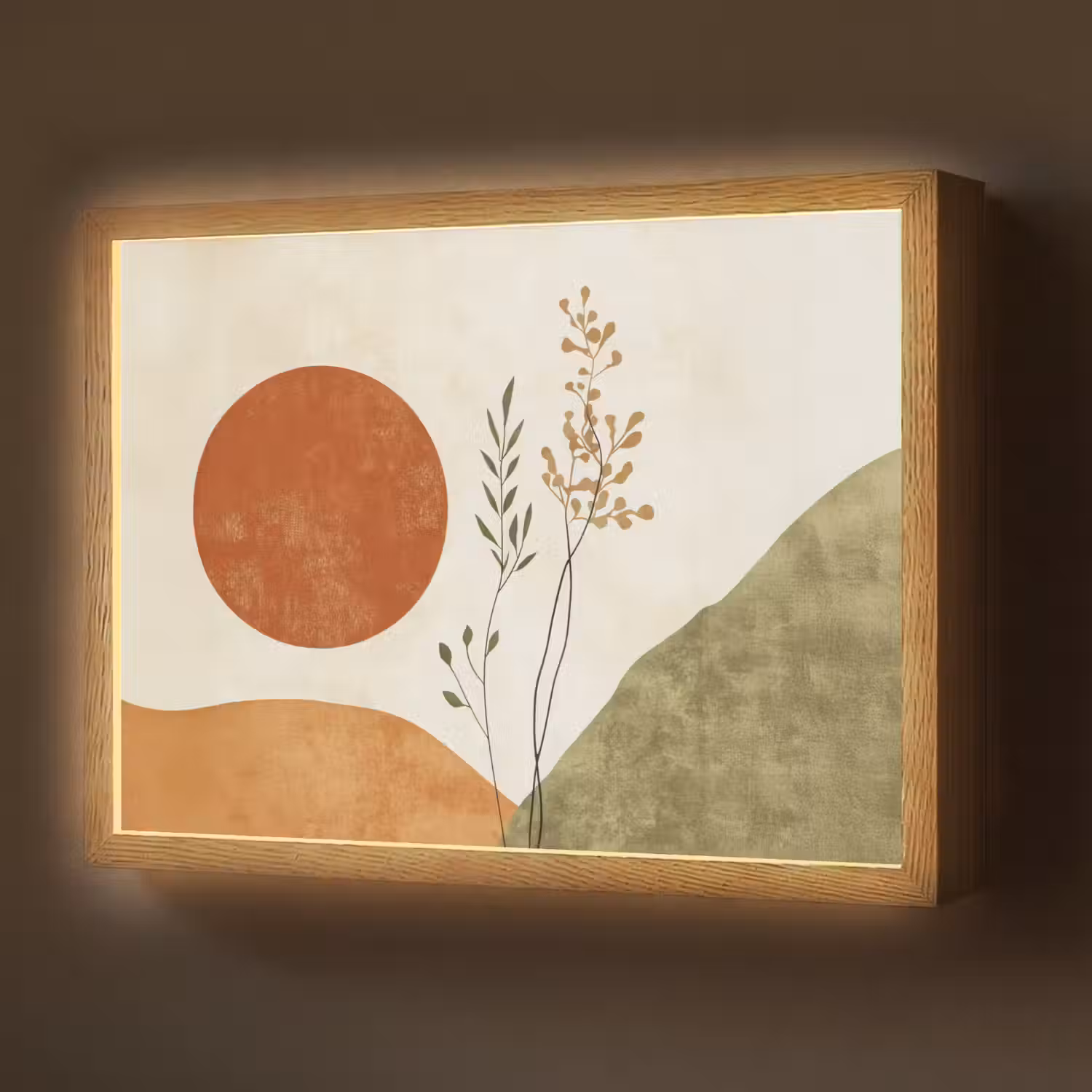 Zon - Abstract - Takken - Oranje Light Box met batterij (Wandlamp) middel -z3d_website