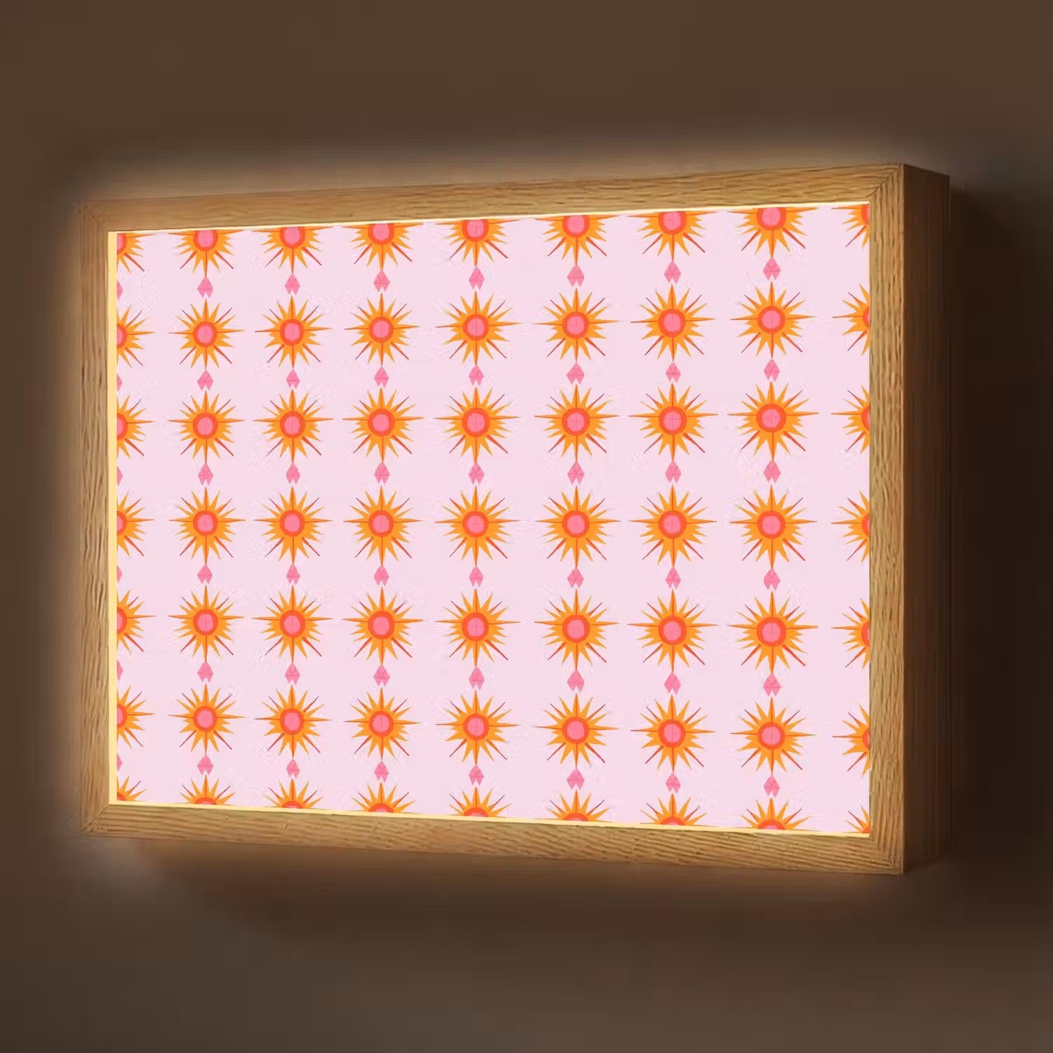 Zon - Motief - Roze Light Box met batterij (Wandlamp) middel 907 -z3d_website
