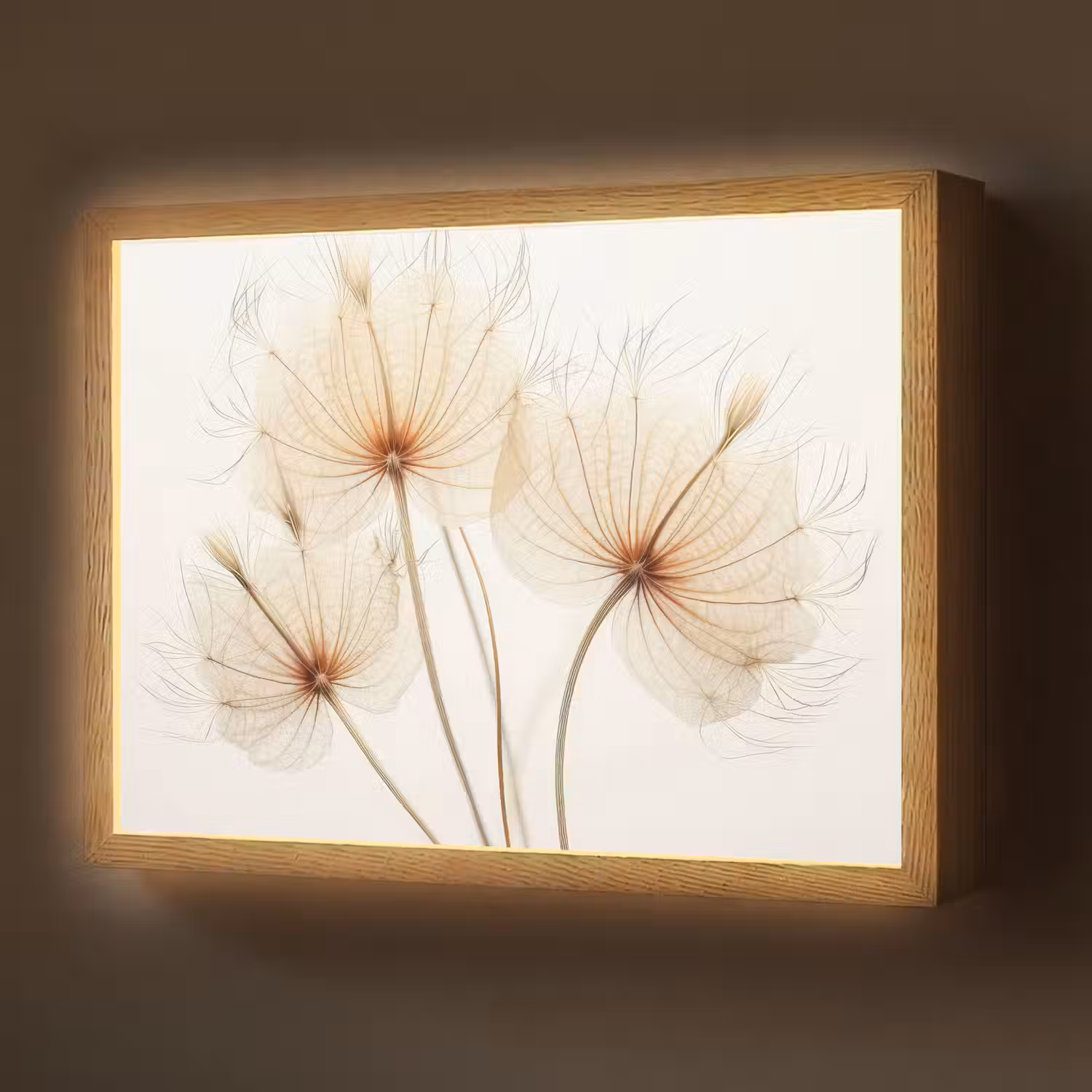 Zonlicht - Paardenbloemen - Natuur - Botanisch Light Box met batterij (Wandlamp) middel -z3d_website