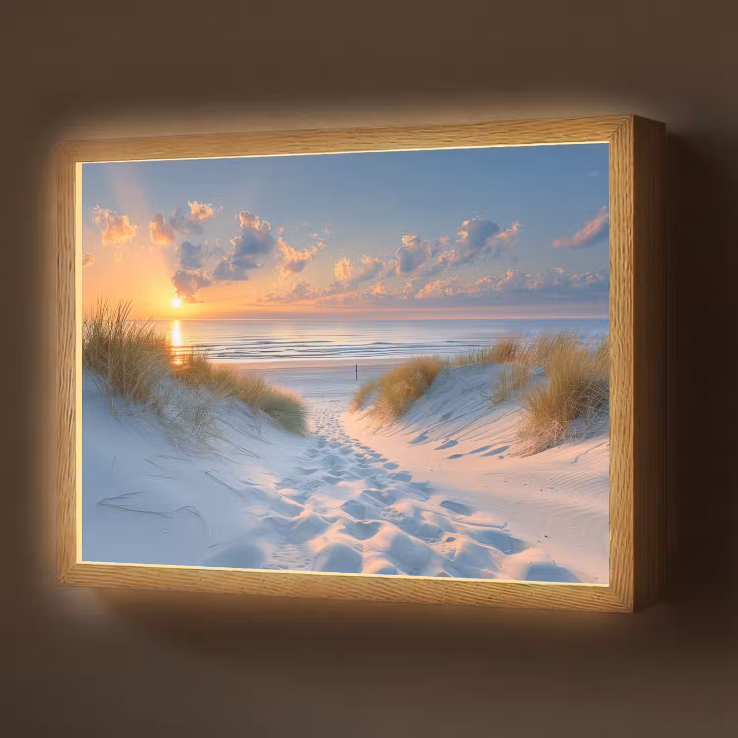 Zonsondergang - Strand - Natuur - Zee - Zomer Light Box met batterij (Wandlamp) middel -z3d_website