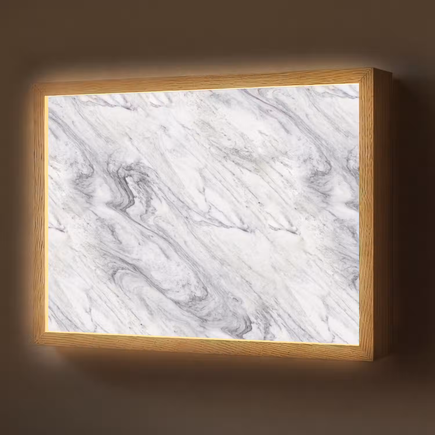 Wervelende - Grijsstructuur - Marmer - Wit Light Box met batterij (Wandlamp) middel 907 -z3d_website