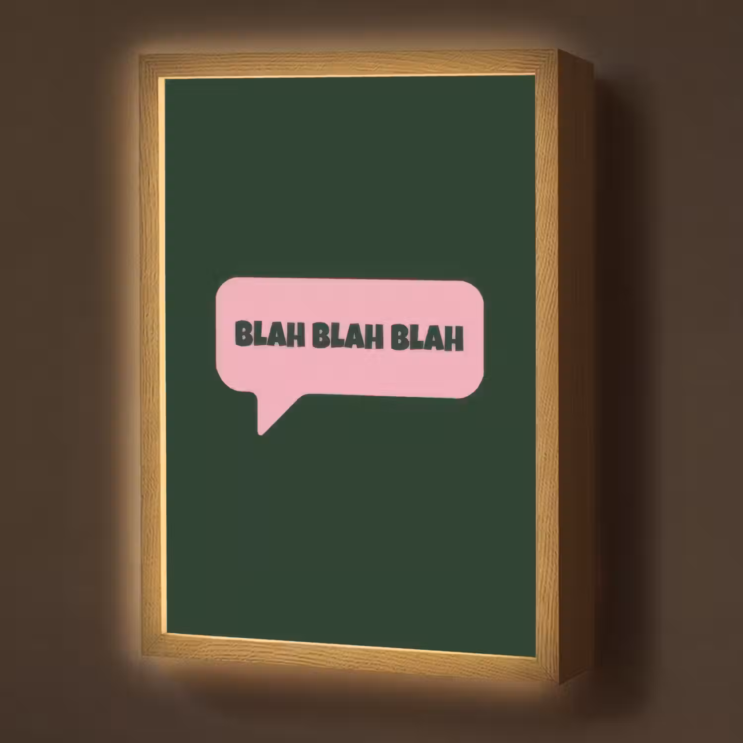 Tekstwolk - BLAH BLAH BLAH - Roze Light Box met batterij (Wandlamp) middel -z3d_website