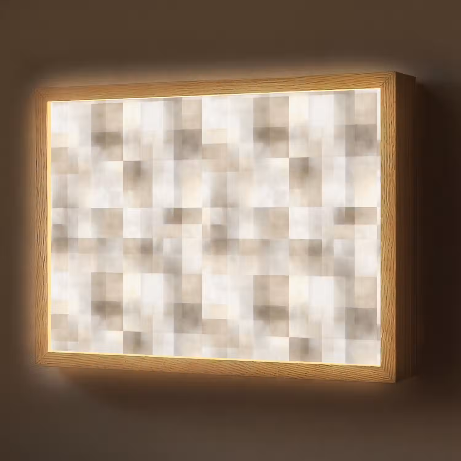 Textuur - Linnen - Beige Light Box met batterij (Wandlamp) middel 907 -z3d_website