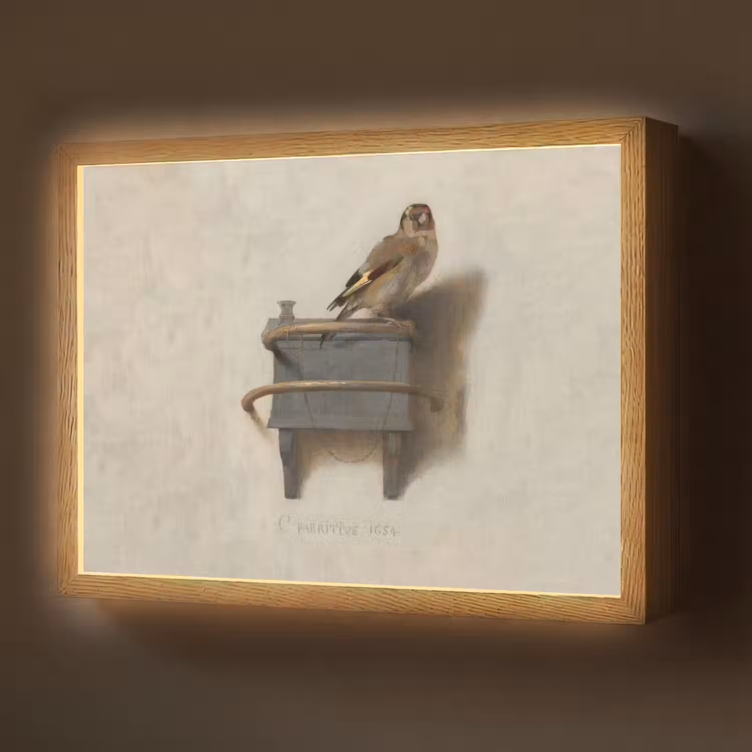 Het Puttertje - Schilderij - Fabricius - Oude Meester Light Box met batterij (Wandlamp) middel -z3d_website