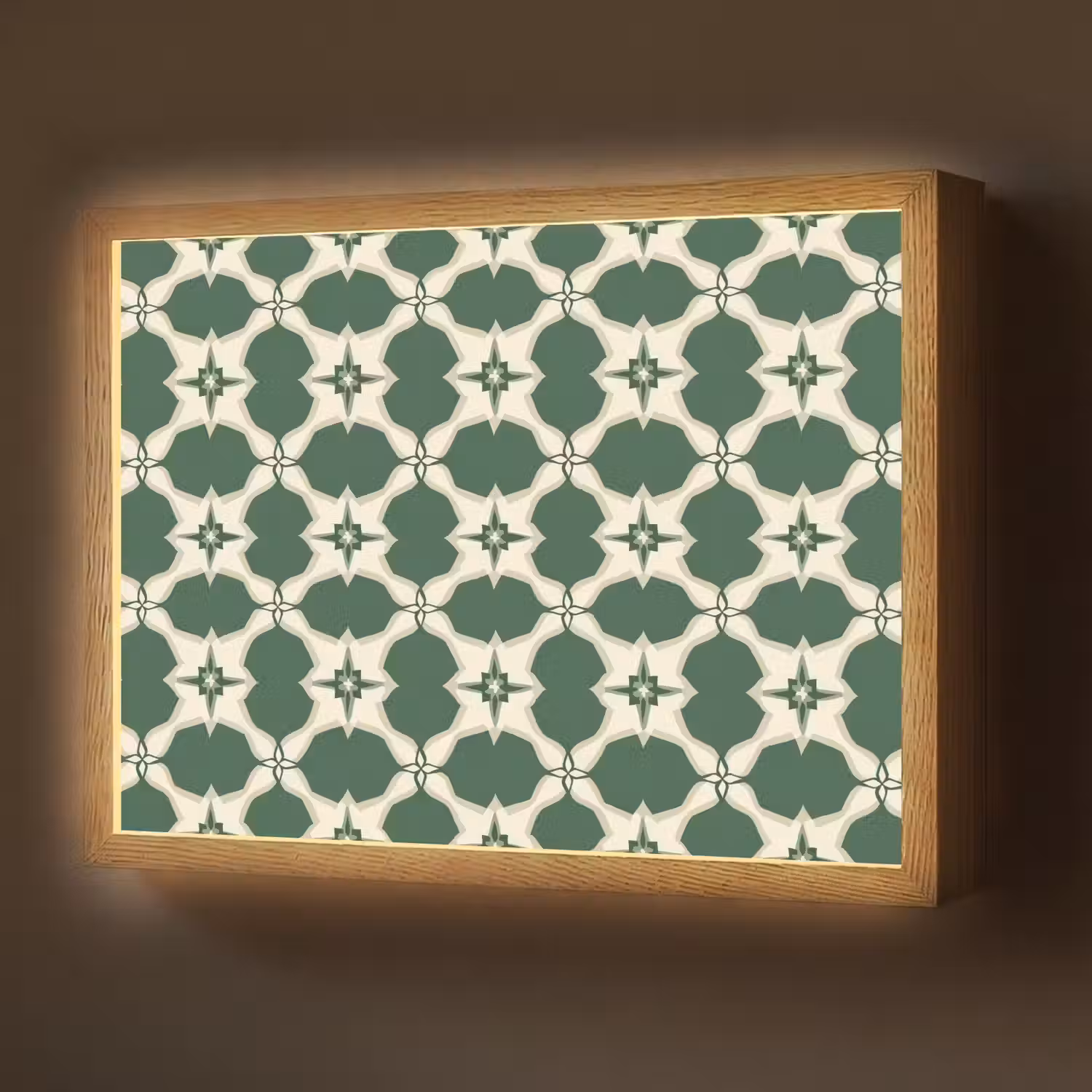 Tegel - Klassiek - Groen Light Box met batterij (Wandlamp) middel 907 -z3d_website