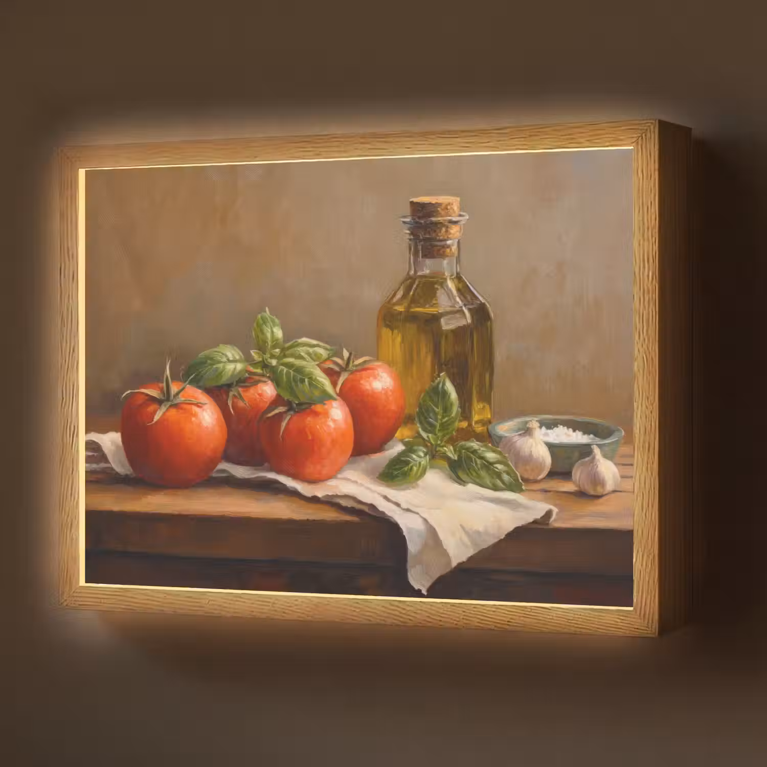 Tomaten - Olijfolie - Stilleven Light Box met batterij (Wandlamp) middel -z3d_website