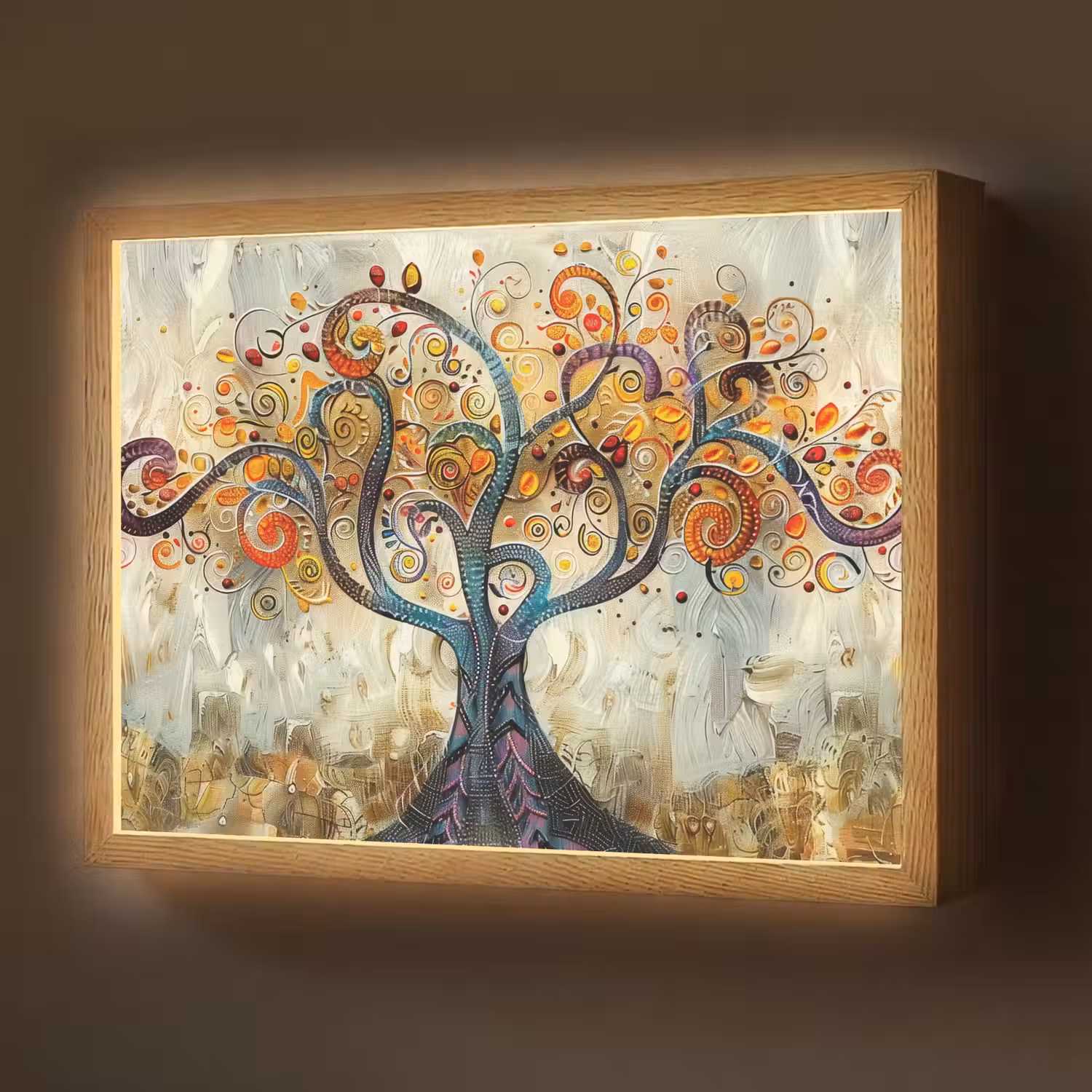 Boom - Kunst - Modern - Natuur Light Box met batterij (Wandlamp) middel -z3d_website