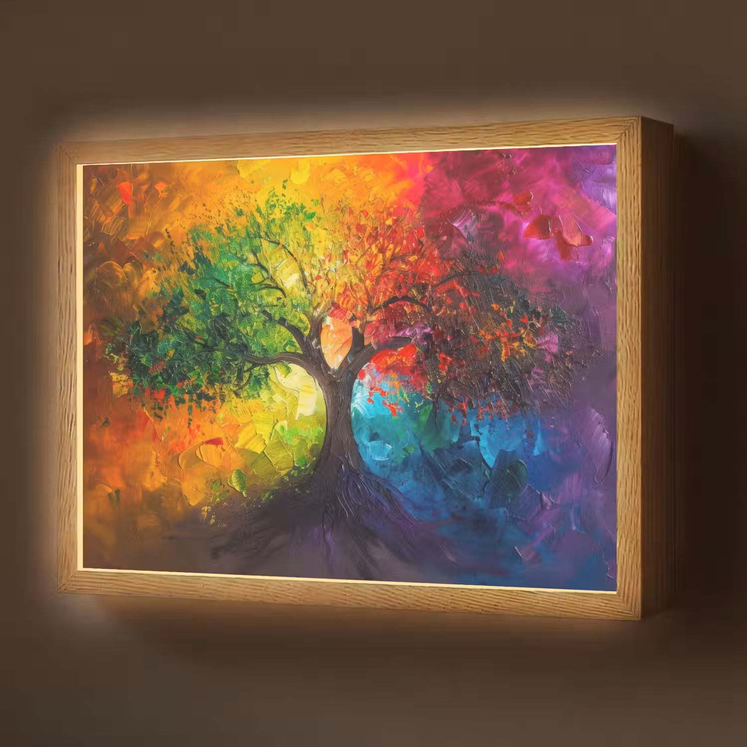 Boom - Kleurrijk - Modern - Abstract Light Box met batterij (Wandlamp) middel -z3d_website