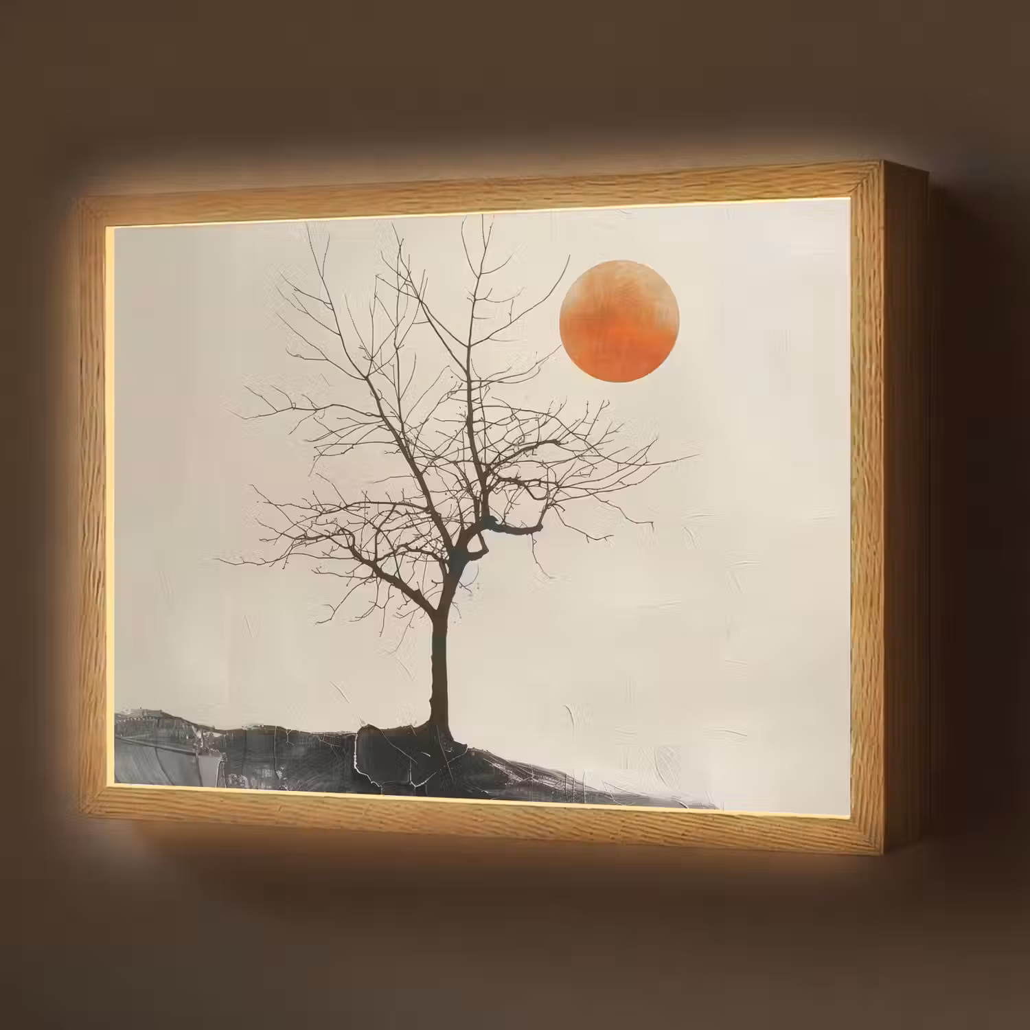 Boom - Zon - Modern - Landschap Light Box met batterij (Wandlamp) middel -z3d_website
