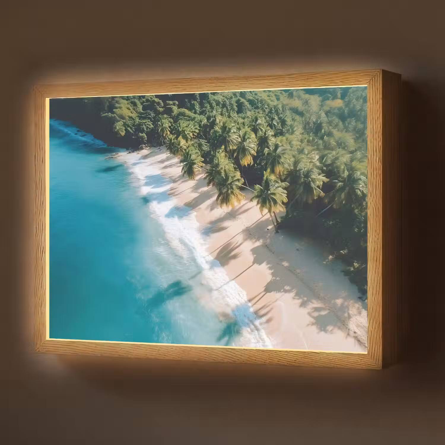 Tropisch - Strand - Water - Palmbomen Light Box met batterij (Wandlamp) middel -z3d_website