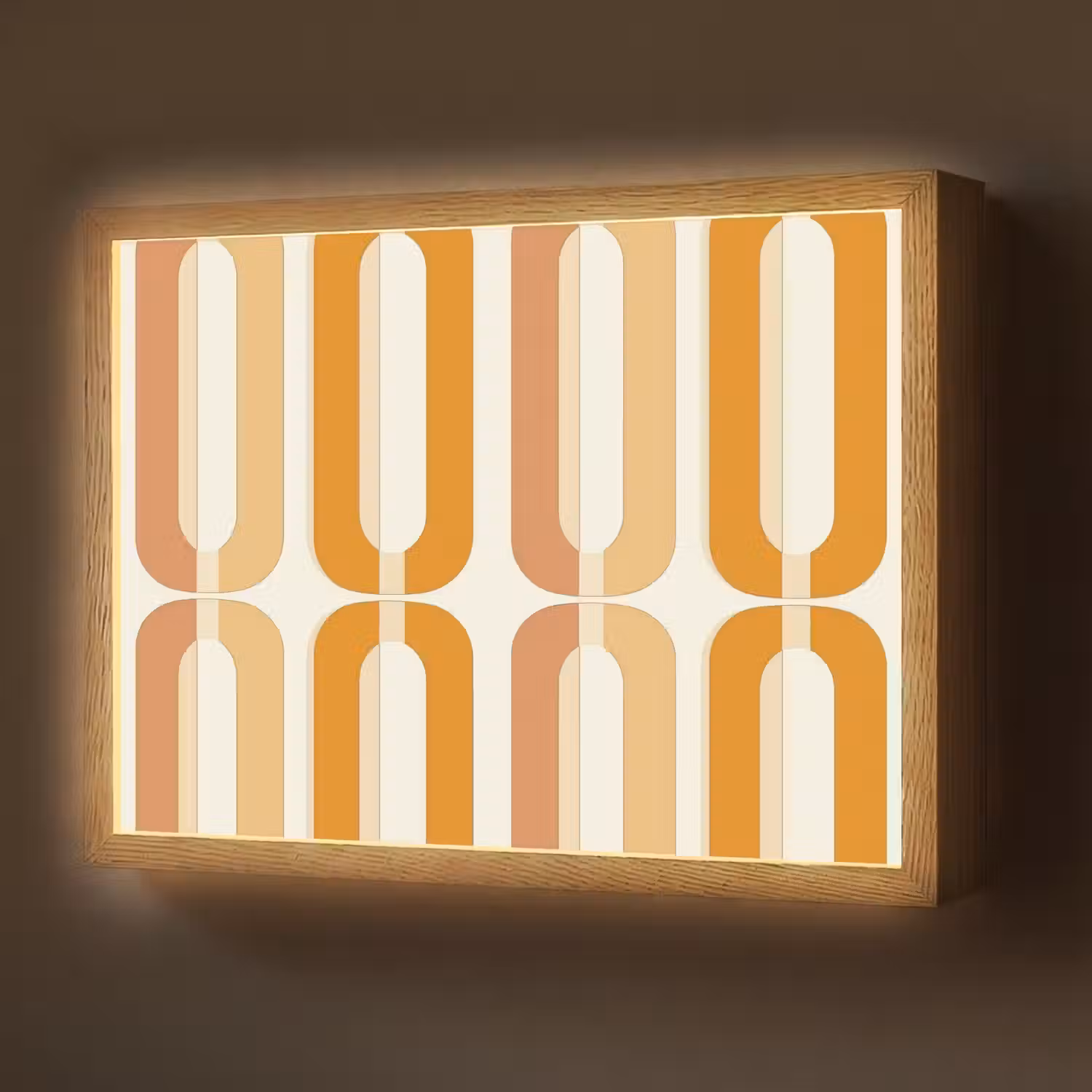 U-vorm - Retro - Oranje Light Box met batterij (Wandlamp) middel 907 -z3d_website