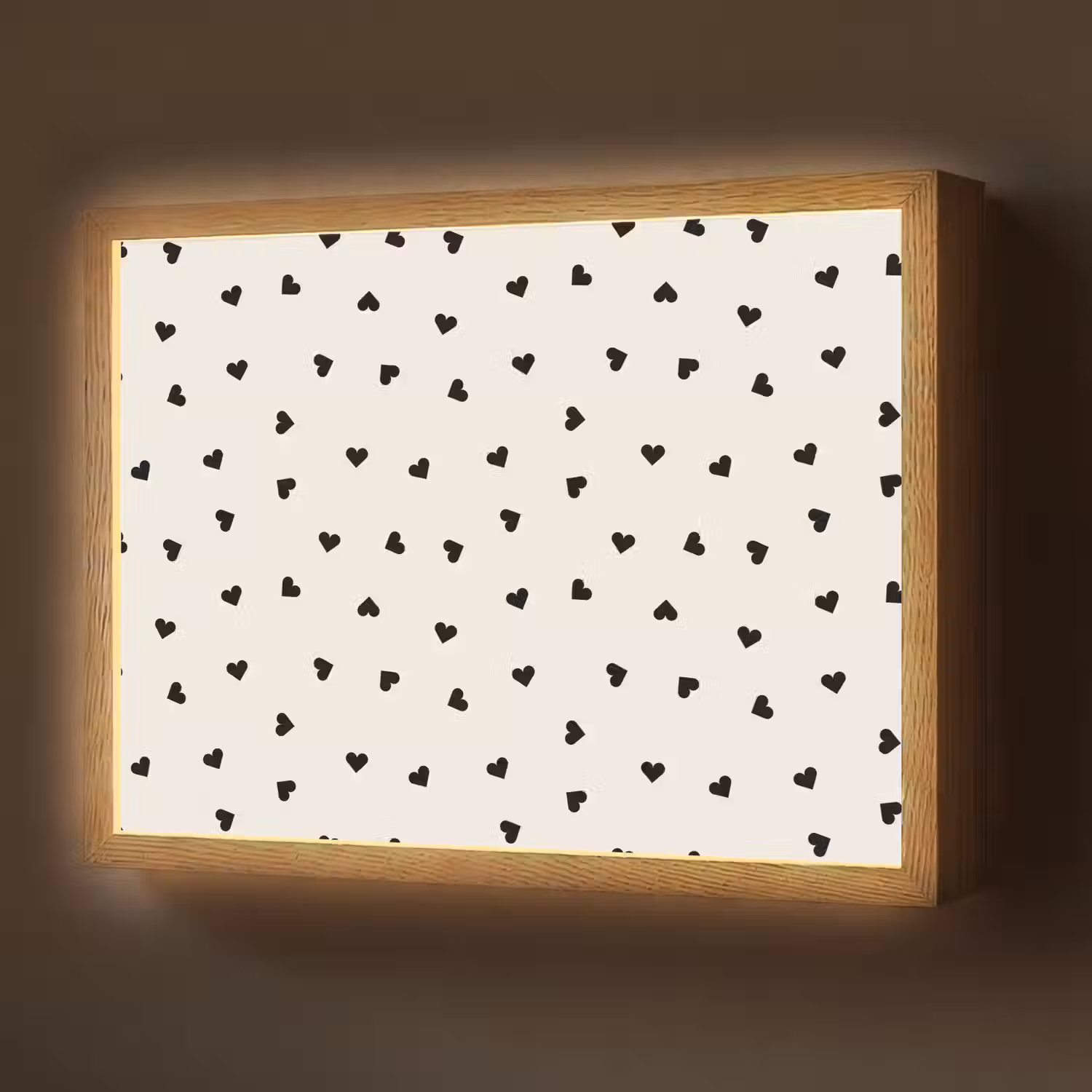 Valentijn - Hart - Wit - Zwart Light Box met batterij (Wandlamp) middel 907 -z3d_website