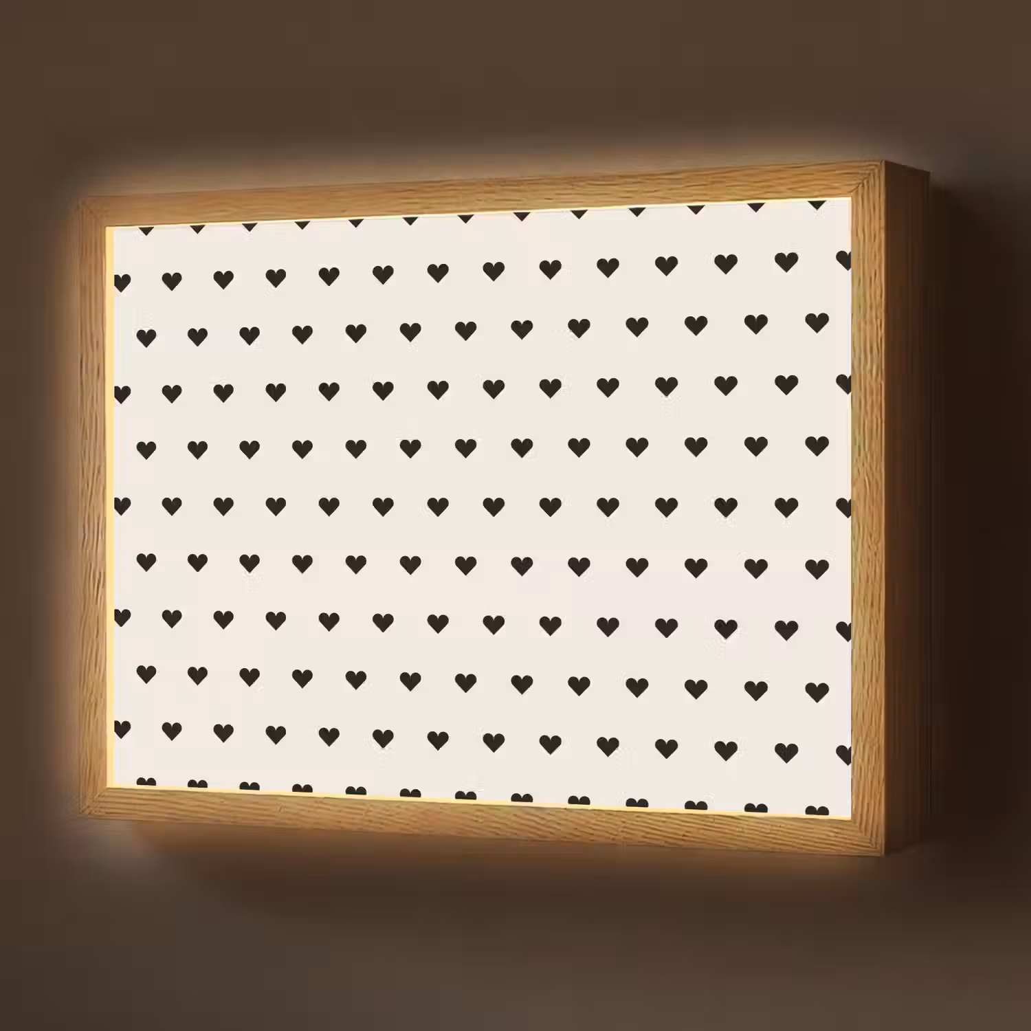 Valentijn - Hart - Wit - Zwart Light Box met batterij (Wandlamp) middel 907 -z3d_website