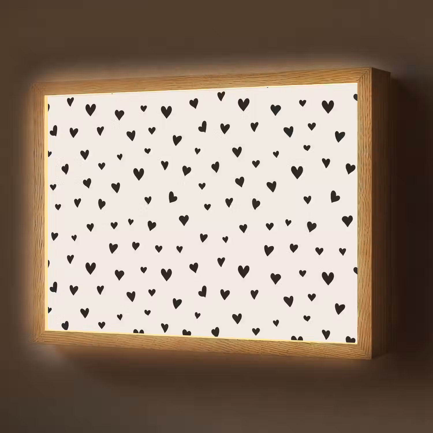 Valentijn - Harten - Zwart - Wit Light Box met batterij (Wandlamp) middel 907 -z3d_website