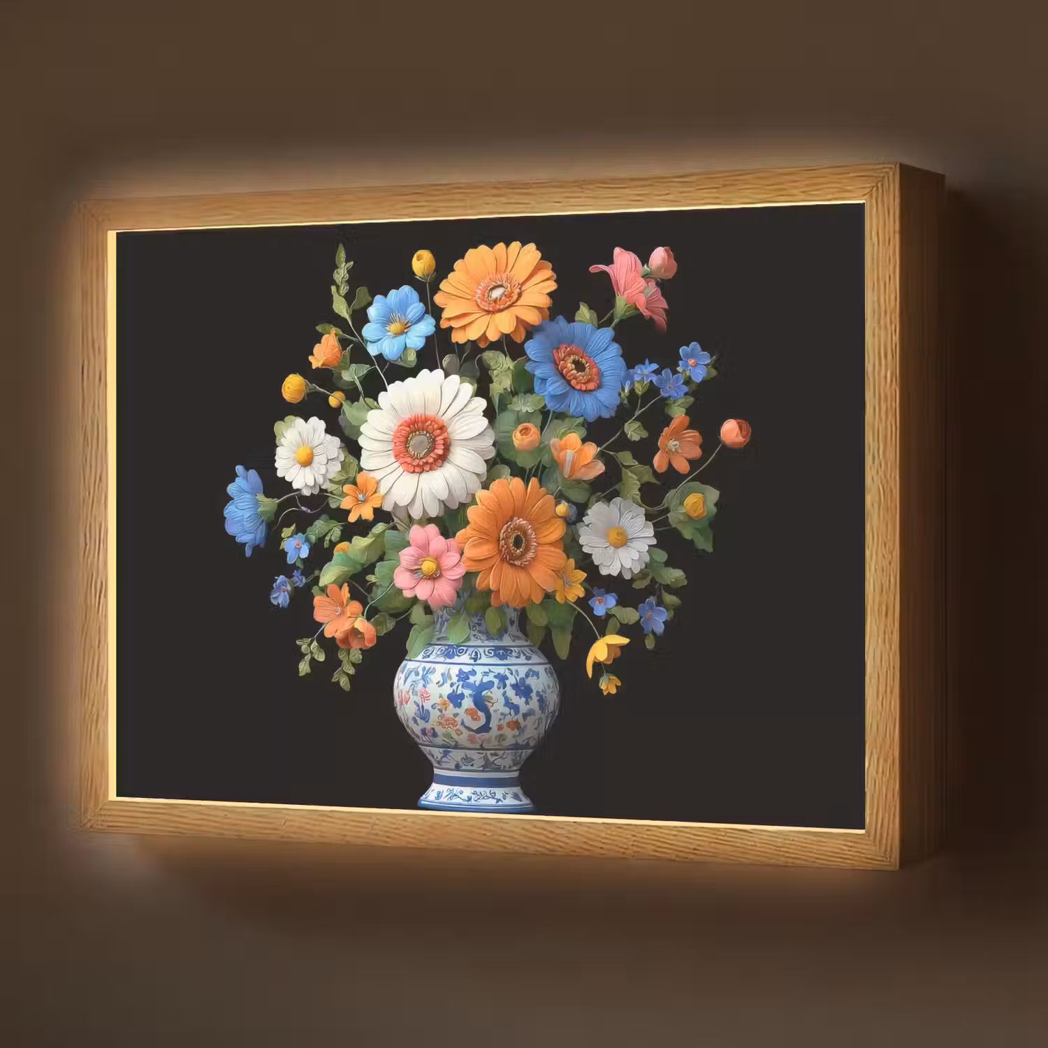 Vaas - Boeket - Bloemen - Kleur Light Box met batterij (Wandlamp) middel -z3d_website