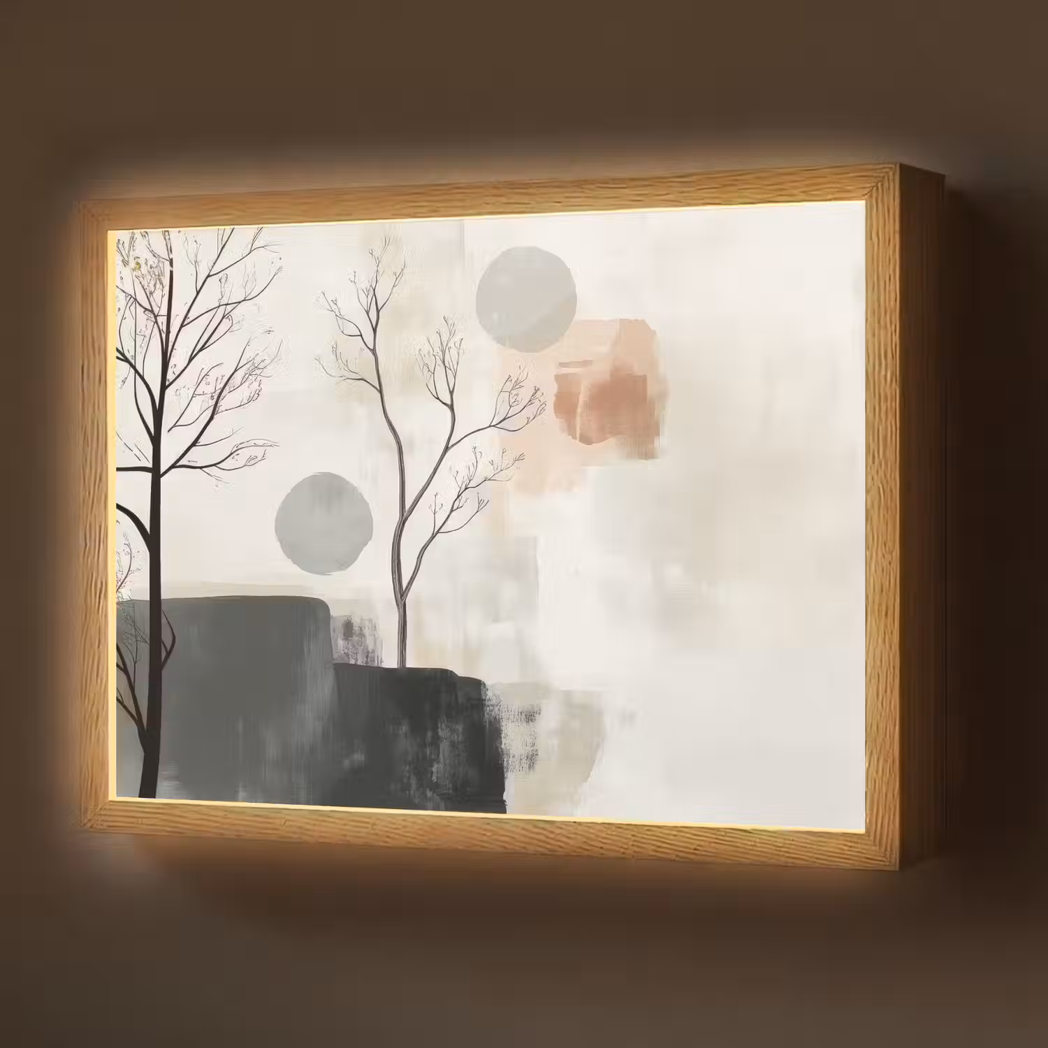 Wabi sabi - Beige - Plant Light Box met batterij (Wandlamp) middel -z3d_website