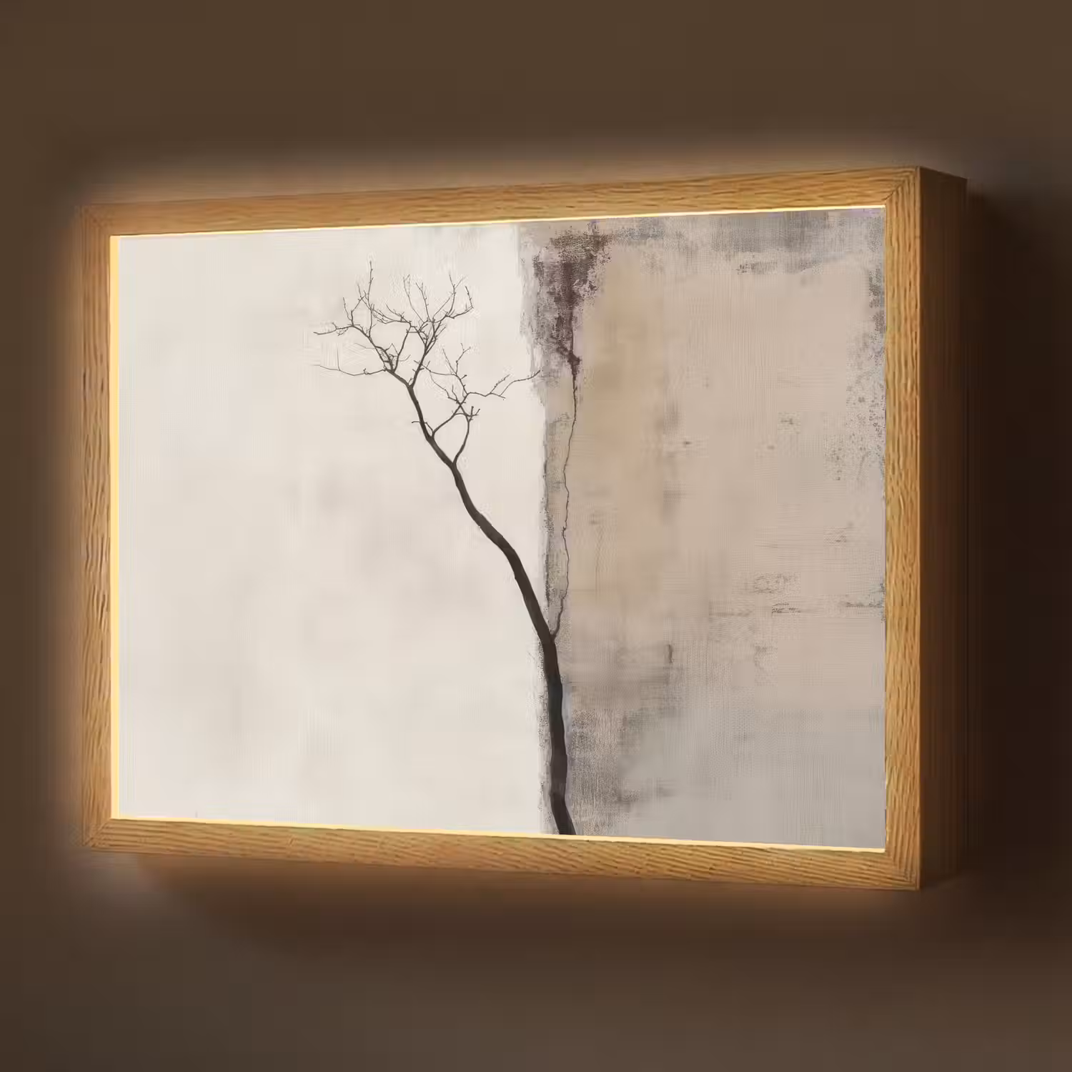 Wabi sabi - Plant - Beige Light Box met batterij (Wandlamp) middel -z3d_website