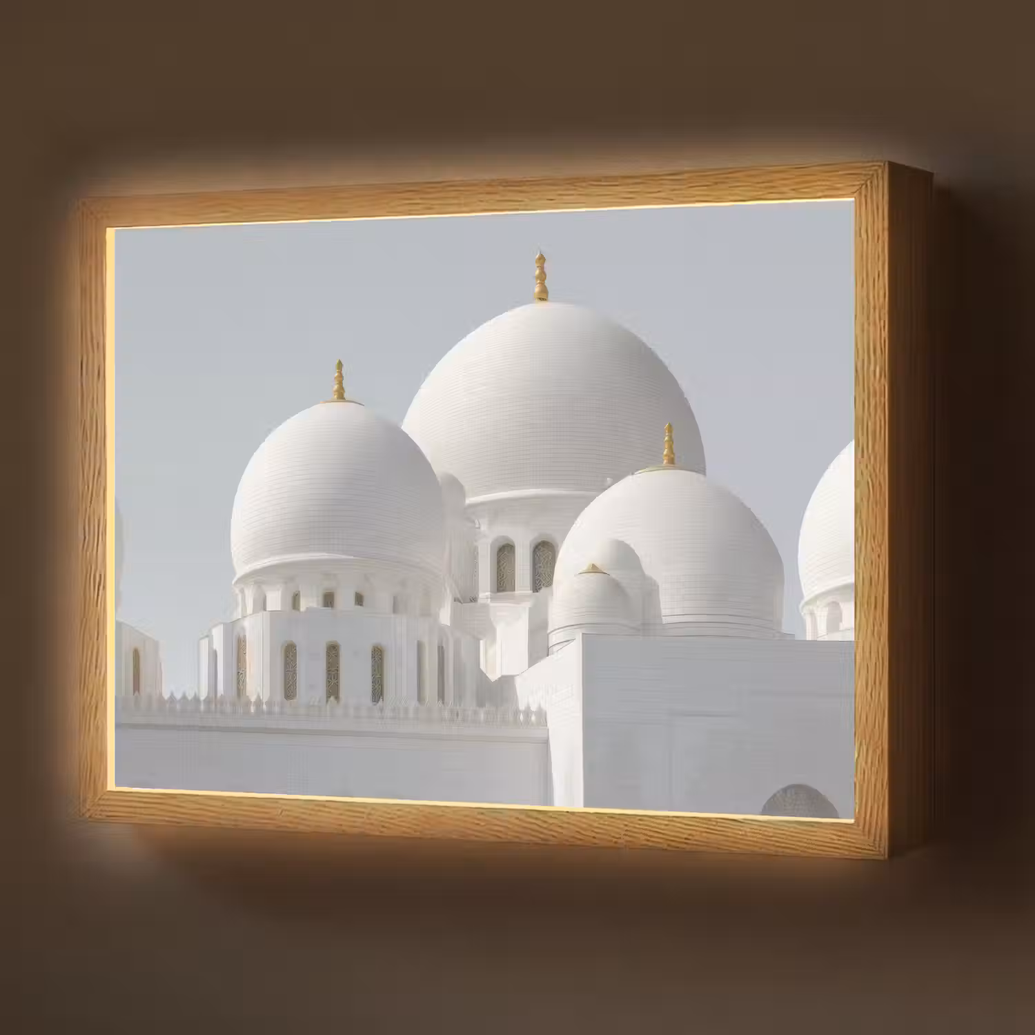 Witte koepels - Helderblauwe lucht - Islamitisch Light Box met batterij (Wandlamp) middel -z3d_website