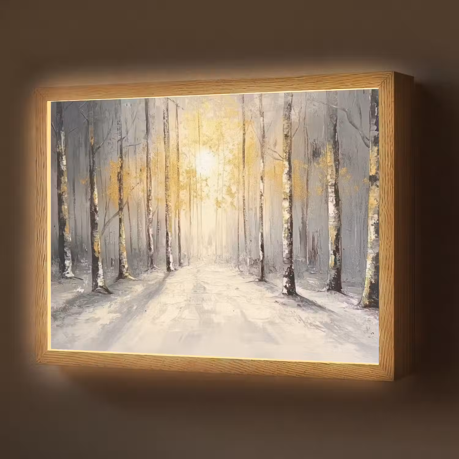 Winter - Abstract - Sneeuw - Natuur - Zon Light Box met batterij (Wandlamp) middel -z3d_website