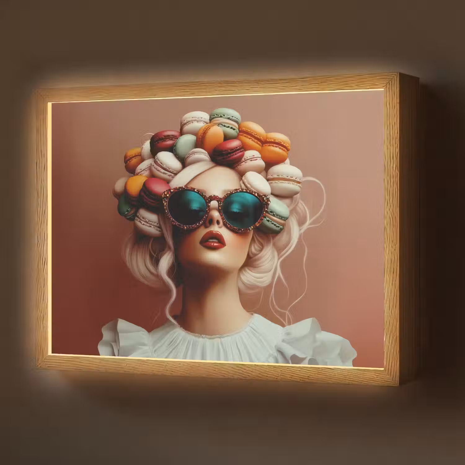 Vrouw - Macarons - Bril Light Box met batterij (Wandlamp) middel -z3d_website