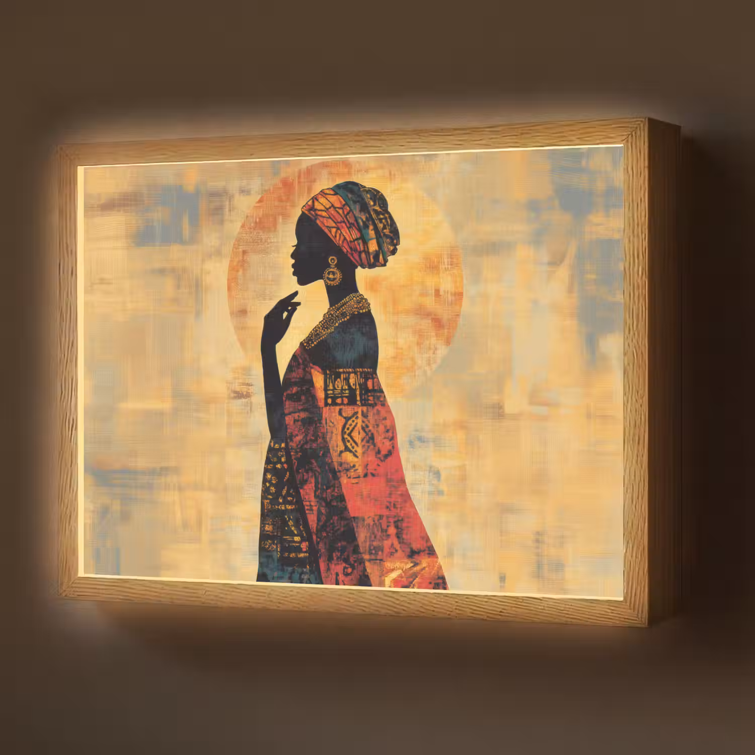 Vrouw - Silhouet - Patronen - Sierlijk Light Box met batterij (Wandlamp) middel -z3d_website