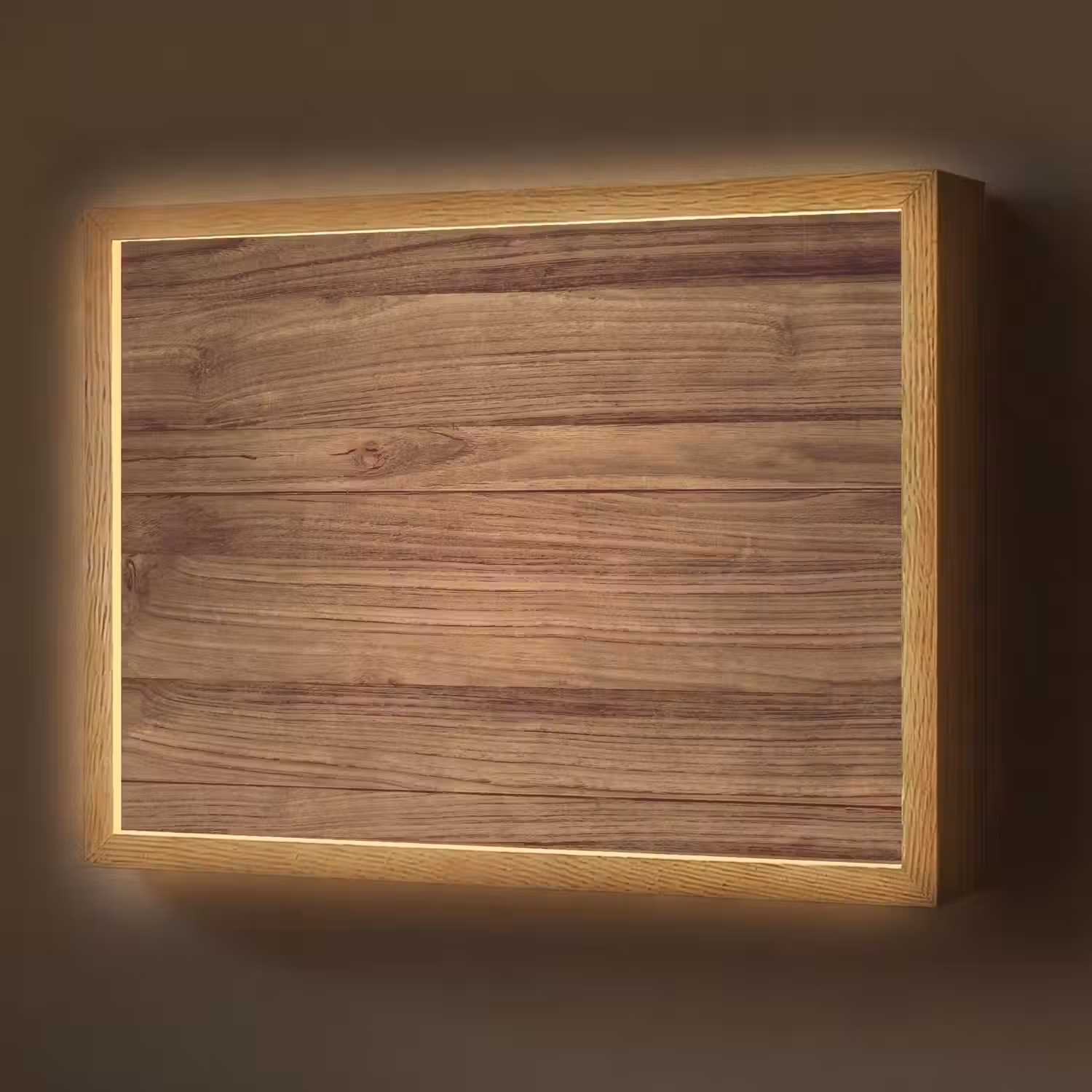 Houtlook - Bruin Light Box met batterij (Wandlamp) middel -z3d_website