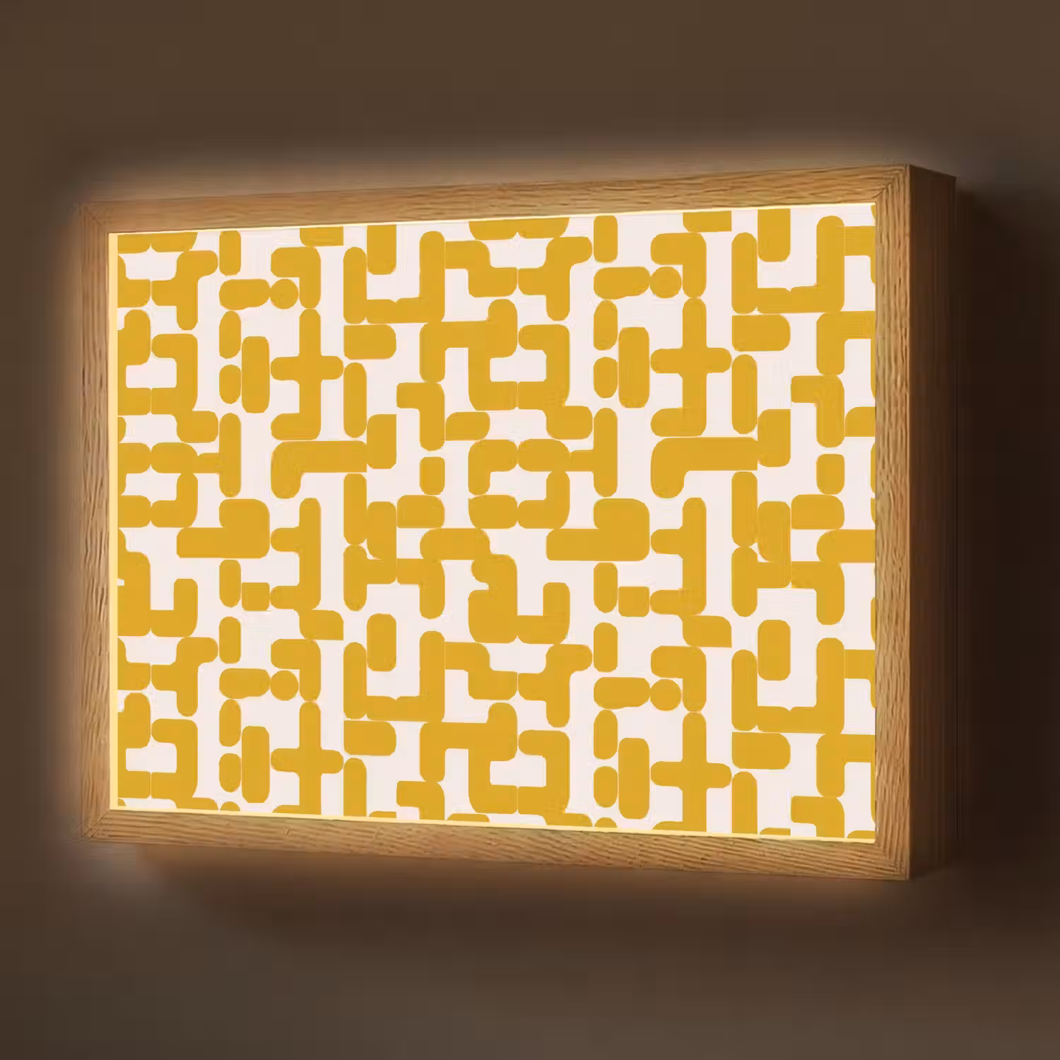 Geel - Beige - Patroon Light Box met batterij (Wandlamp) middel 907 -z3d_website
