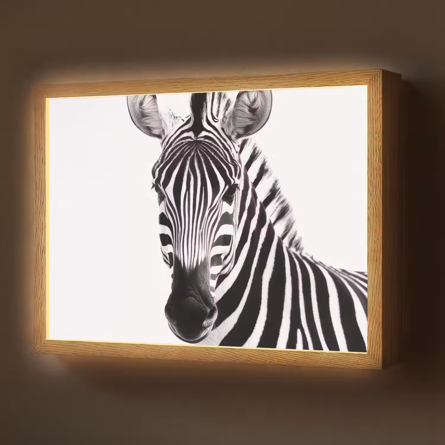 Zebra - Close-up - Zwart - Strepen Light Box met batterij (Wandlamp) middel -z3d_website