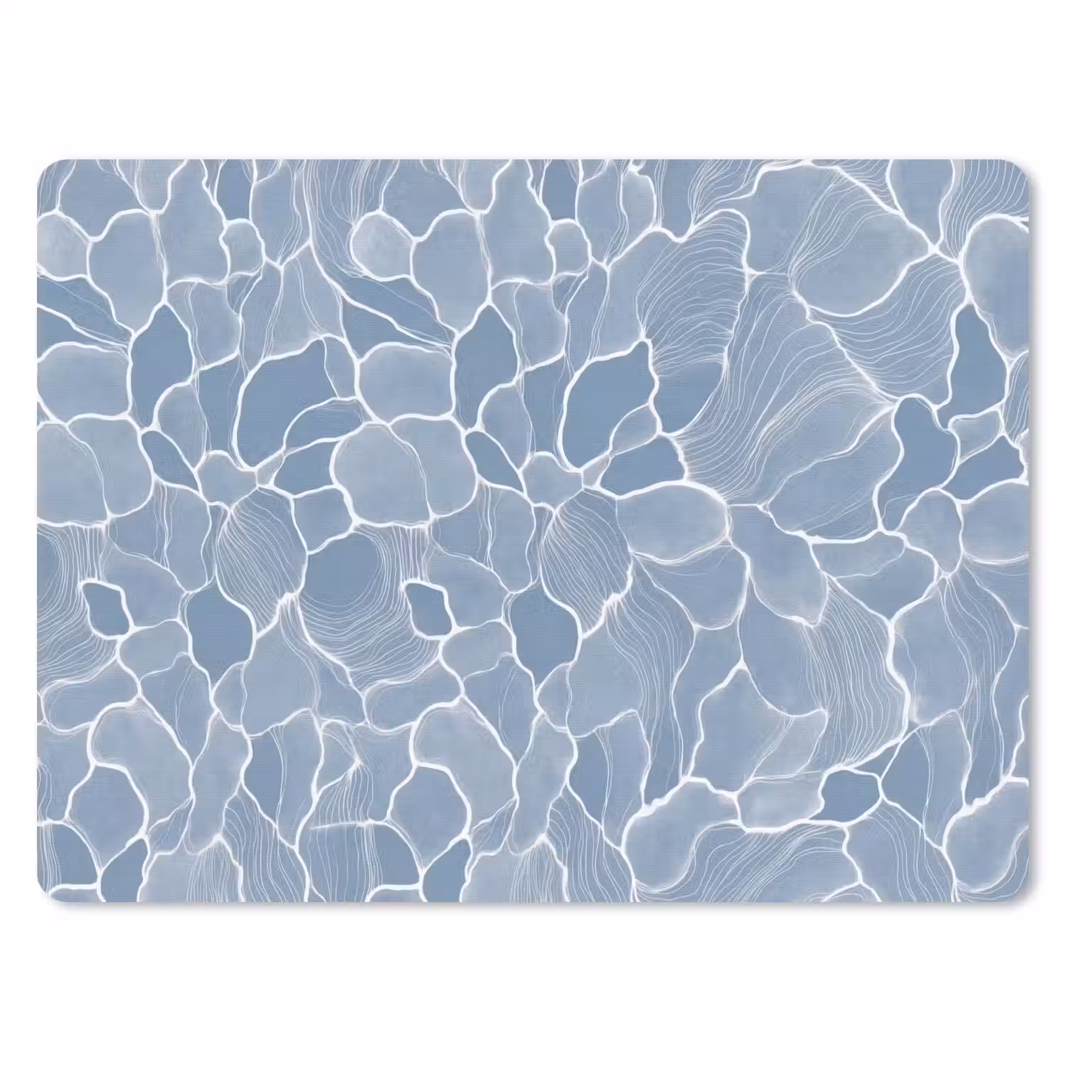 Abstract - Blauw - Bladeren muismat rubber klein -3d