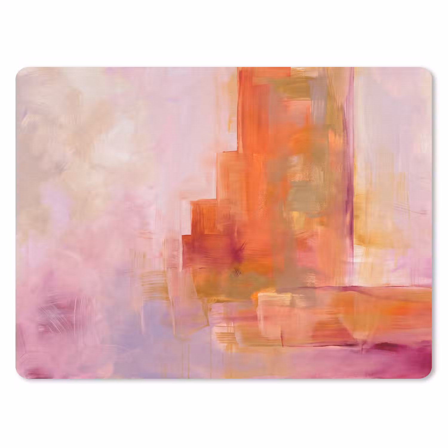 Abstract - Borstelstreken - Kunst - Paars - Goud muismat rubber klein -3d