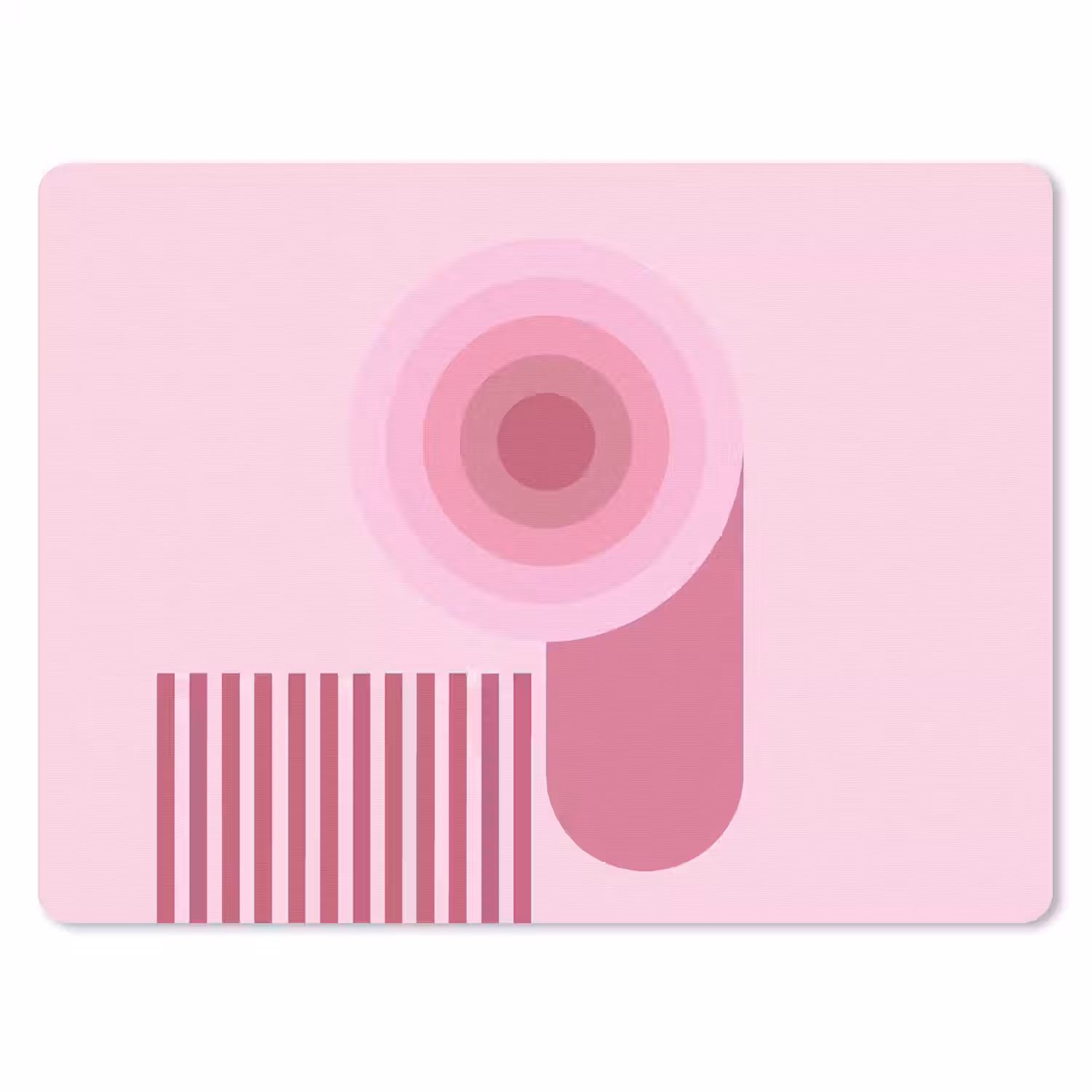 Abstract - Cirkels - Strepen - Modern - Roze muismat rubber klein -3d